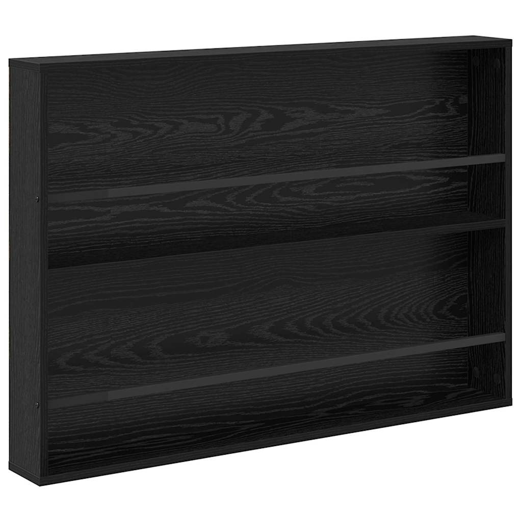 Magazine Rack Black Oak 100 x 12 x 70 cm Engineered Wood