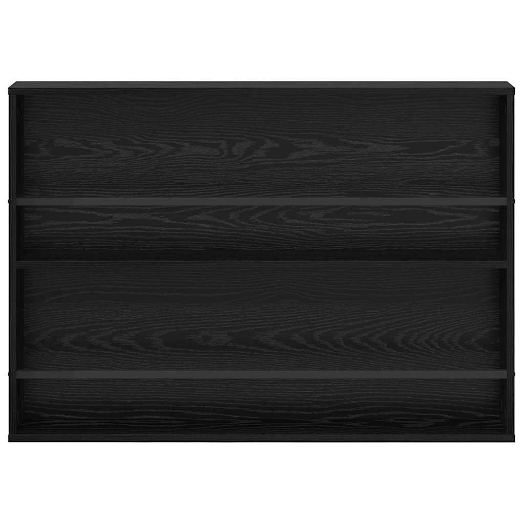 Magazine Rack Black Oak 100 x 12 x 70 cm Engineered Wood