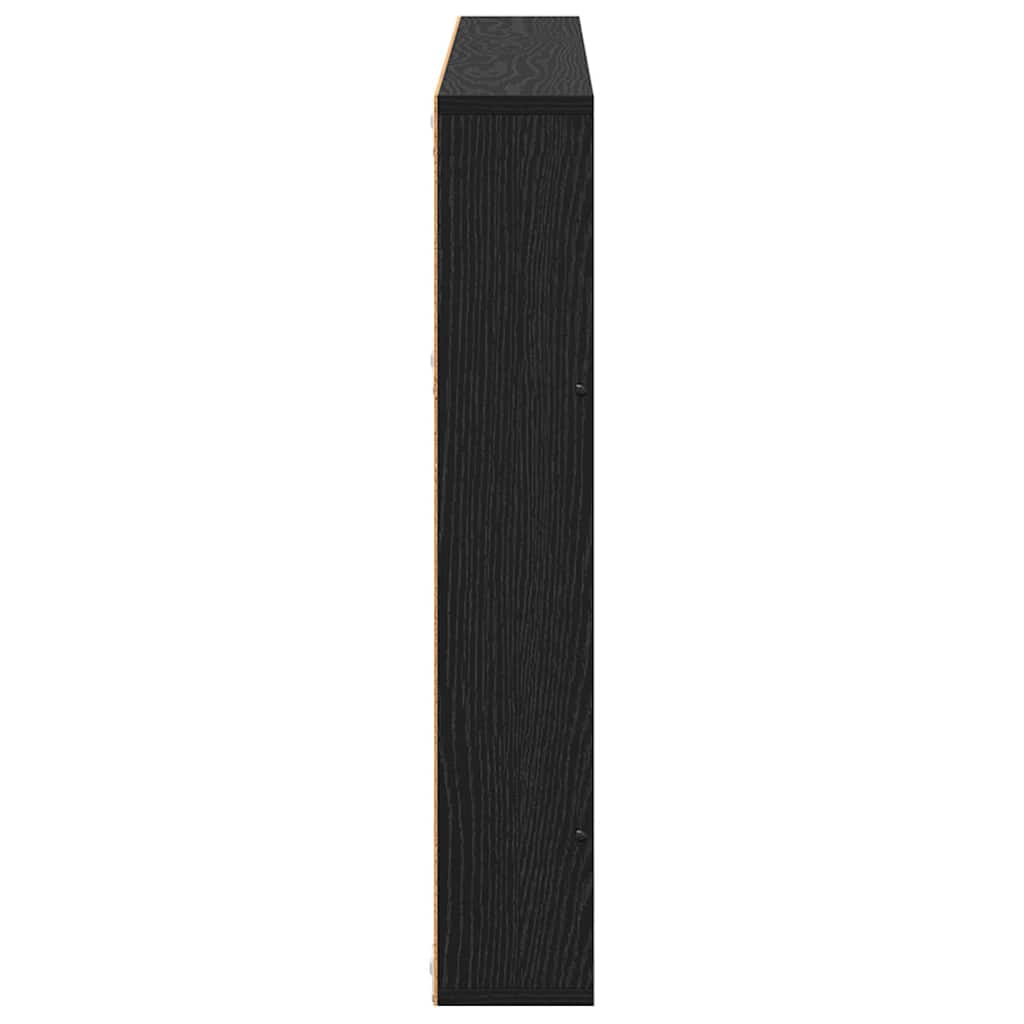 Magazine Rack 2 pcs Black Oak 100 x 12 x 70 cm Engineered Wood