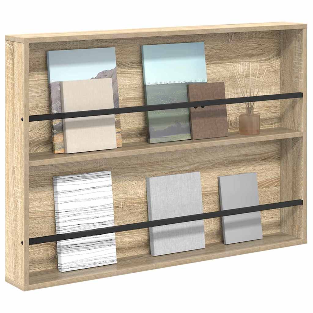 Magazine Rack Sonoma Oak 100 x 12 x 70 cm Engineered Wood