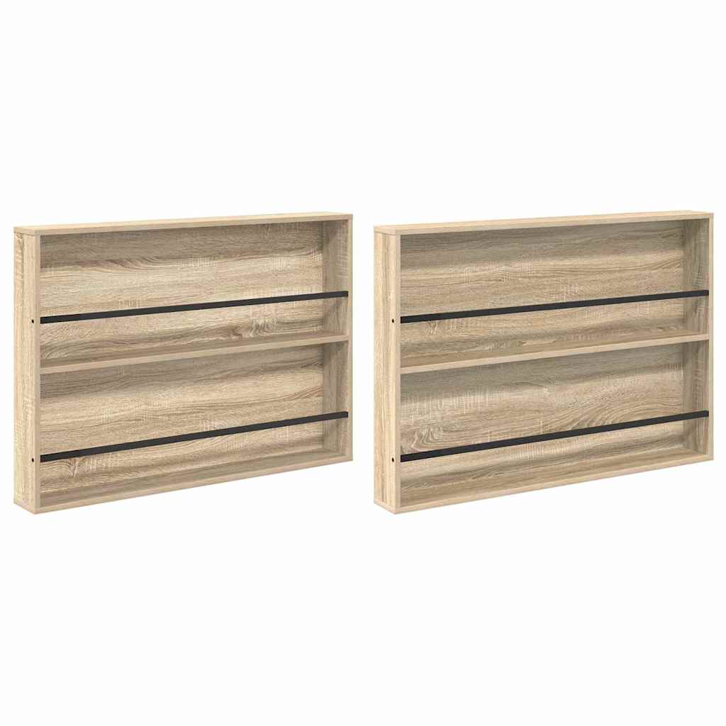 Magazine Rack 2 pcs Sonoma Oak 100 x 12 x 70 cm Engineered Wood