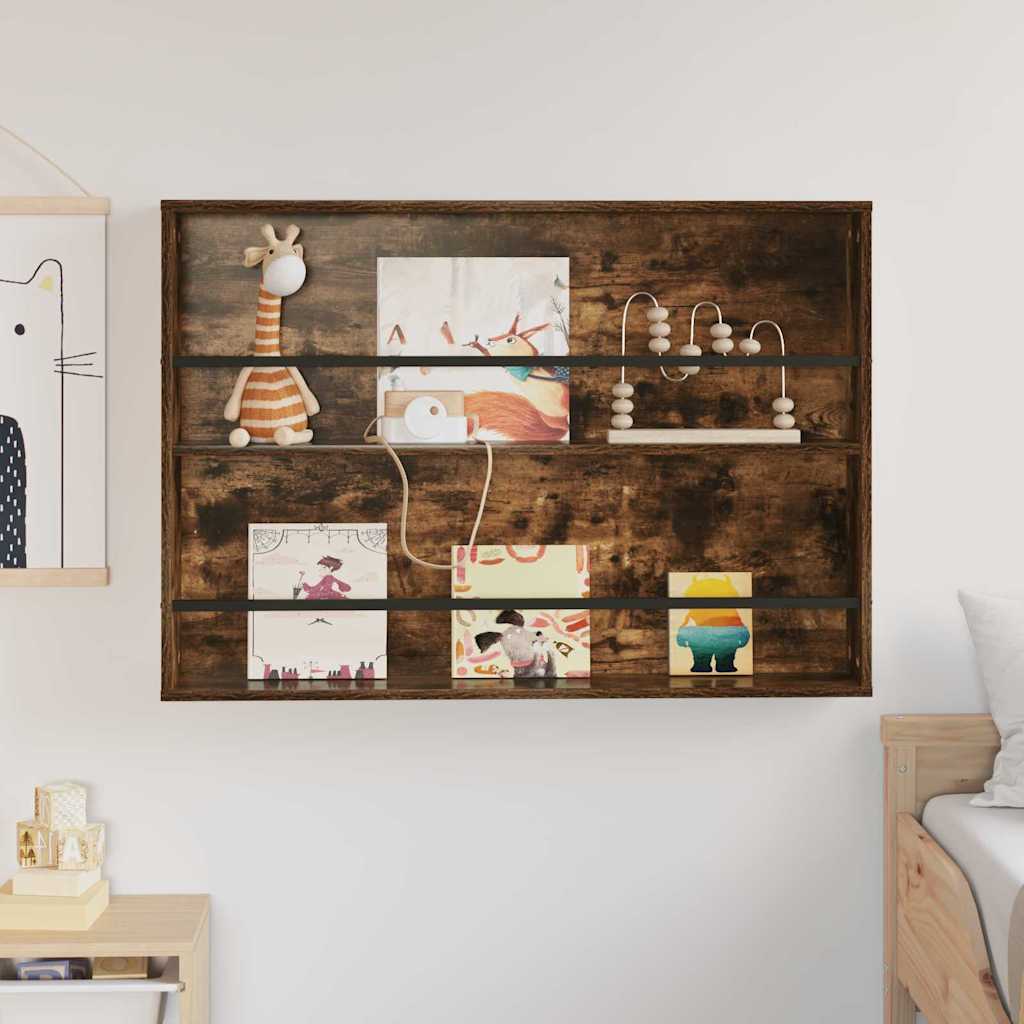 Magazine Rack Smoked Oak 100 x 12 x 70 cm Engineered Wood