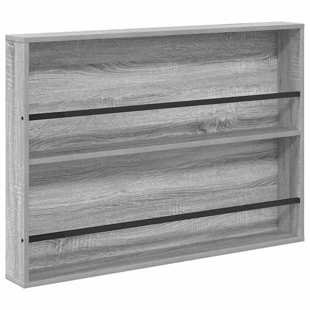 Magazine Rack with Shelf 2 pcs Grey Sonoma 100 x 12 x 70 cm