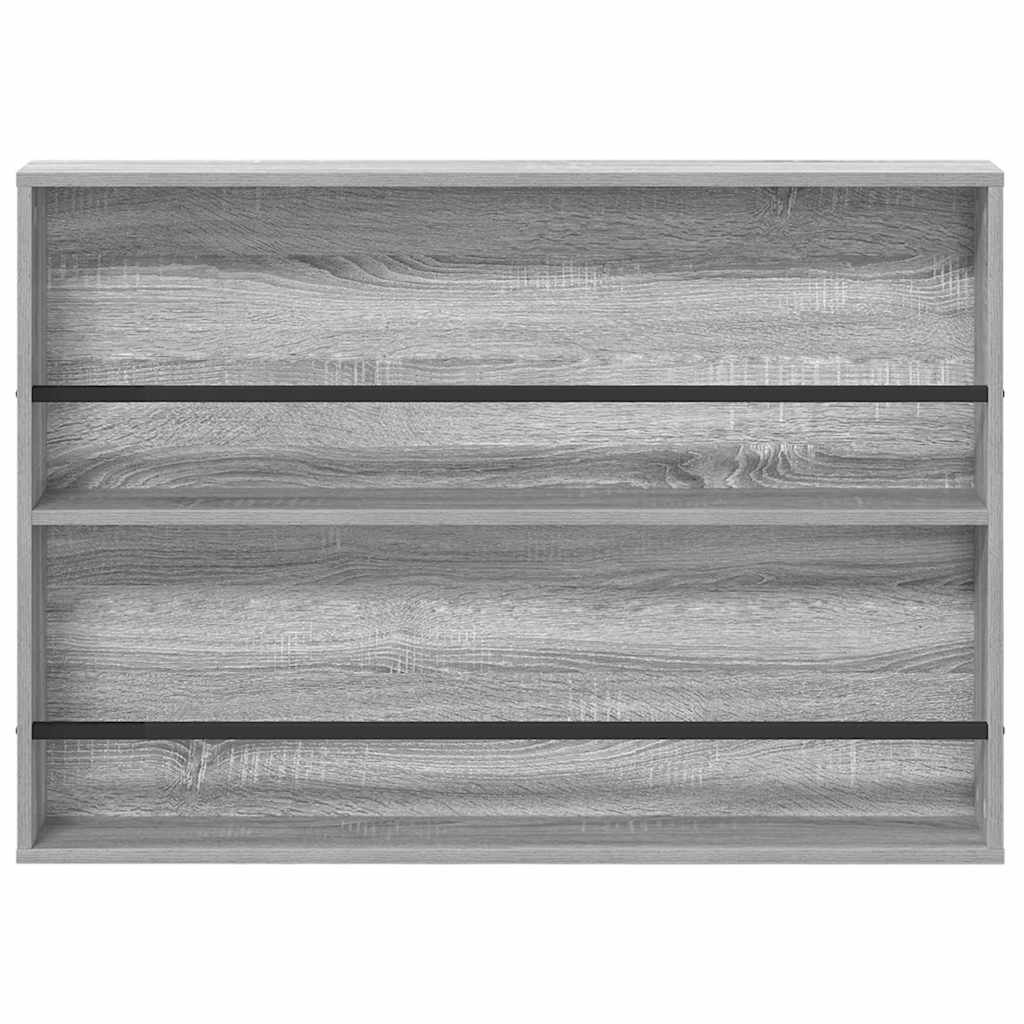 Magazine Rack with Shelf 2 pcs Grey Sonoma 100 x 12 x 70 cm