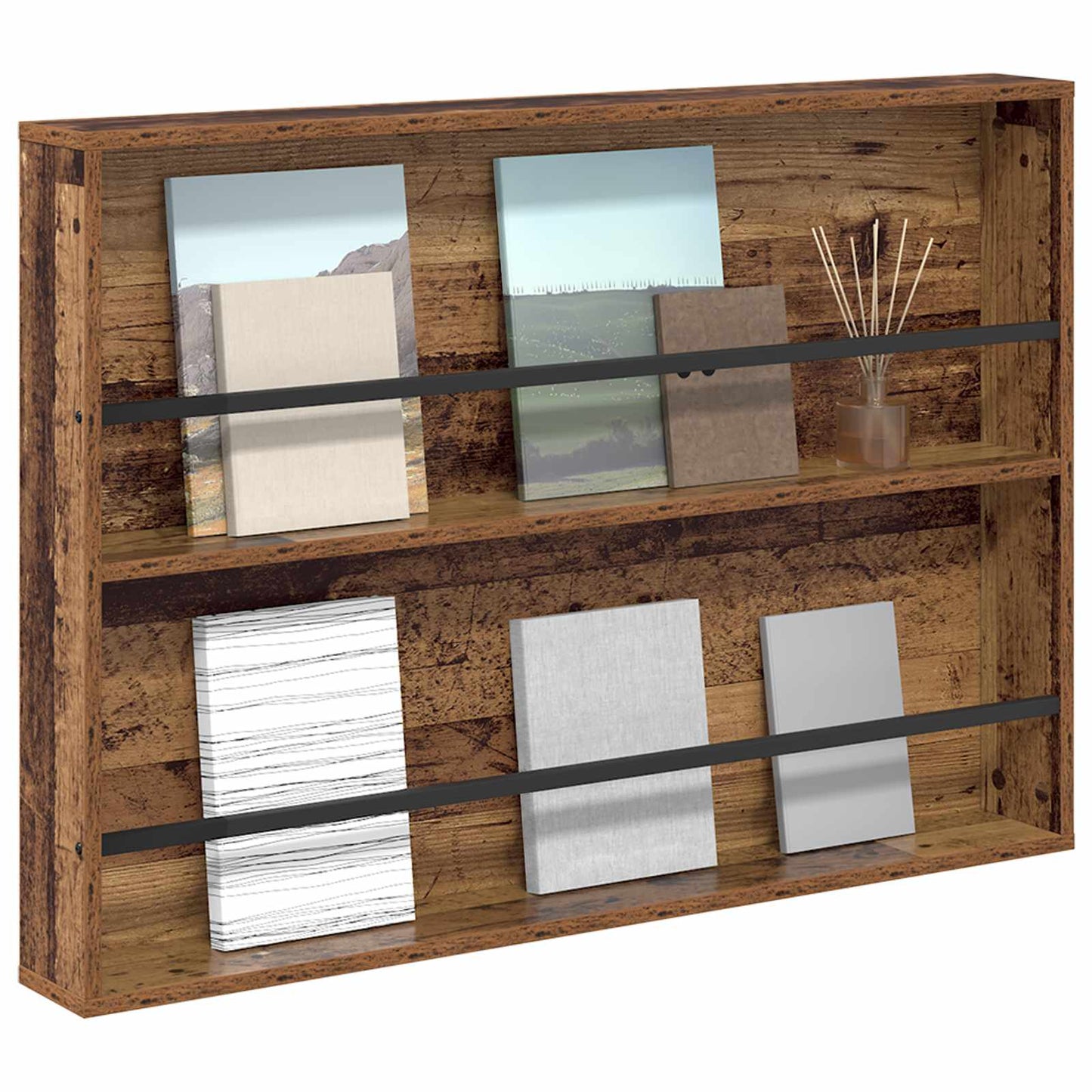 Magazine Rack Old Wood 100 x 12 x 70 cm Engineered Wood