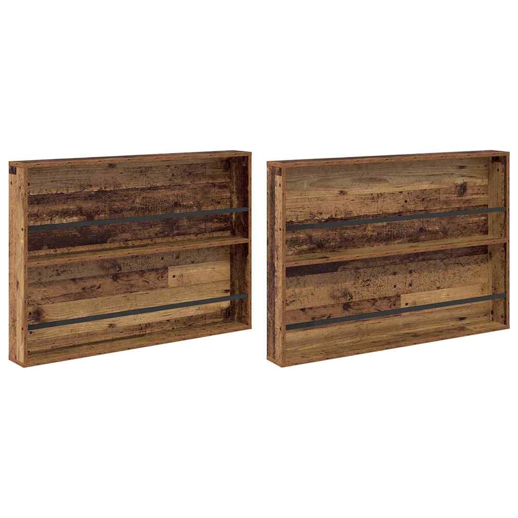 Magazine Rack 2 pcs Old Wood 100 x 12 x 70 cm Engineered Wood