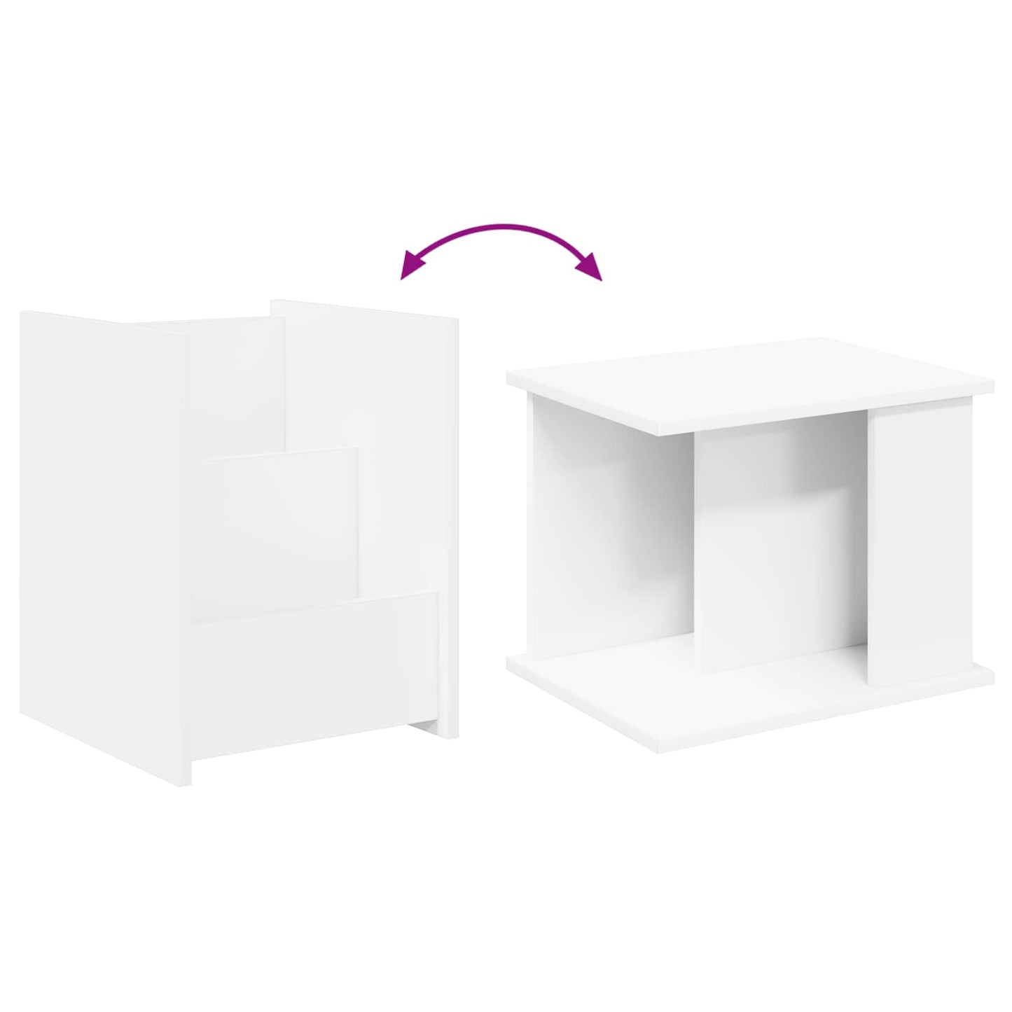 Magazine Rack with Shelf White 35 x 35 x 45 cm Engineered Wood