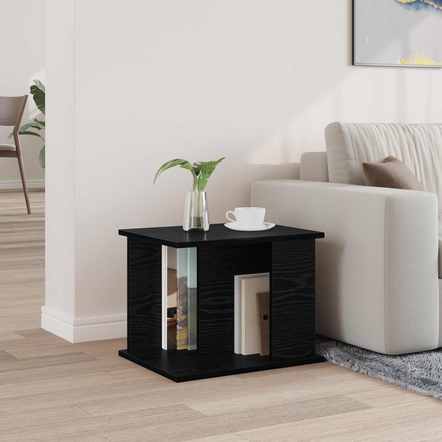 Magazine Rack Black Oak 35 x 35 x 45 cm Engineered Wood