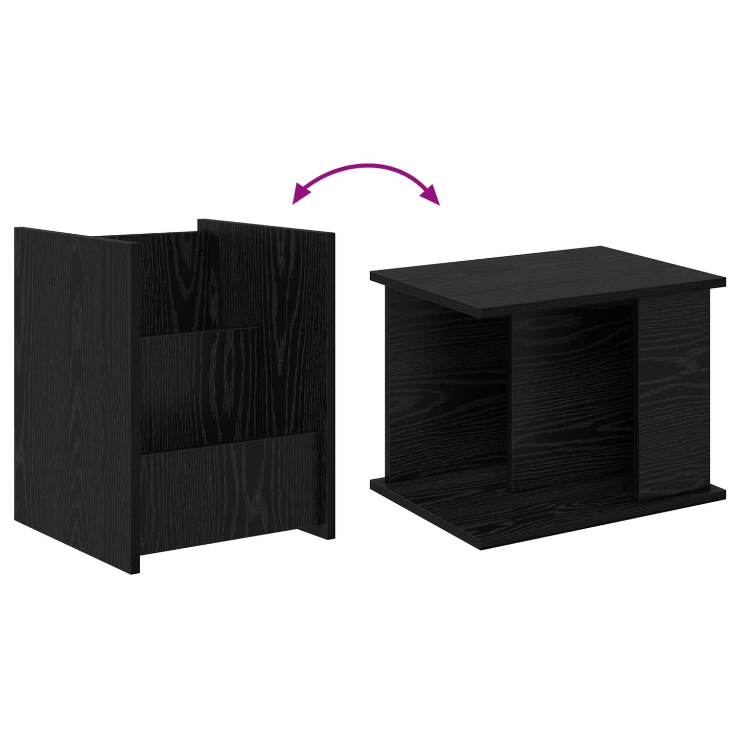 Magazine Rack Black Oak 35 x 35 x 45 cm Engineered Wood