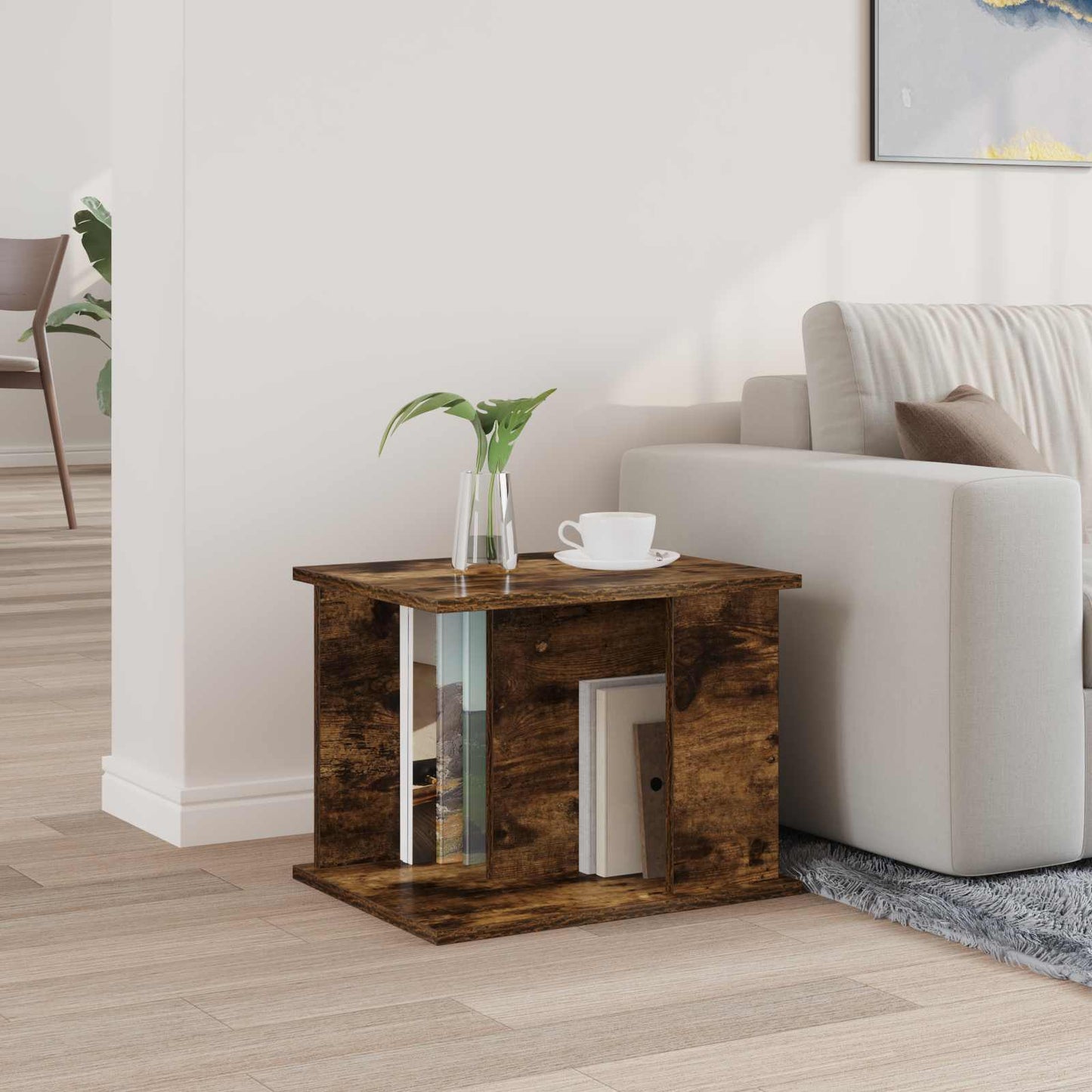 Magazine Rack Smoked Oak 35 x 35 x 45 cm Engineered Wood