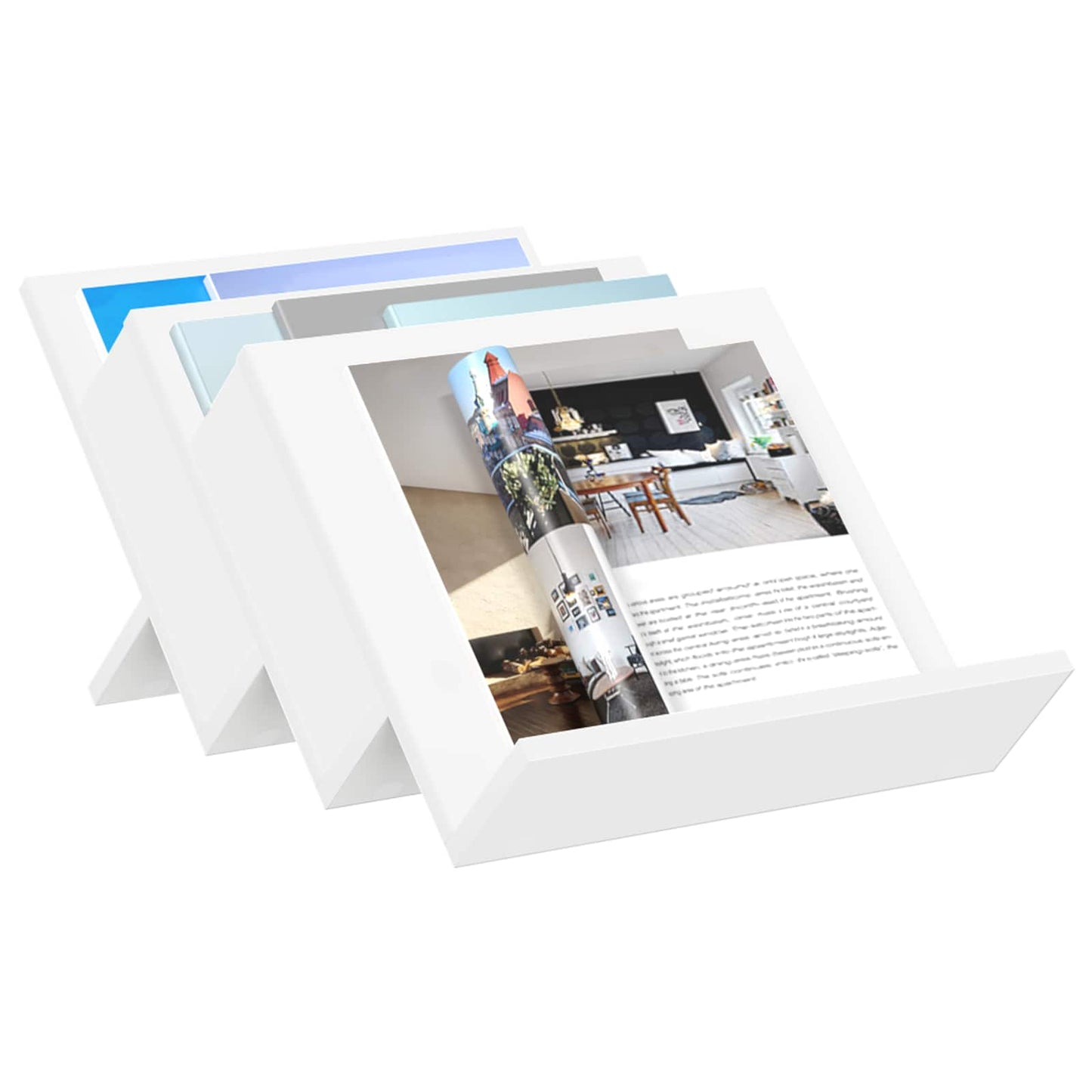 Magazine Rack White 53 x 40 x 28.5 cm Engineered Wood