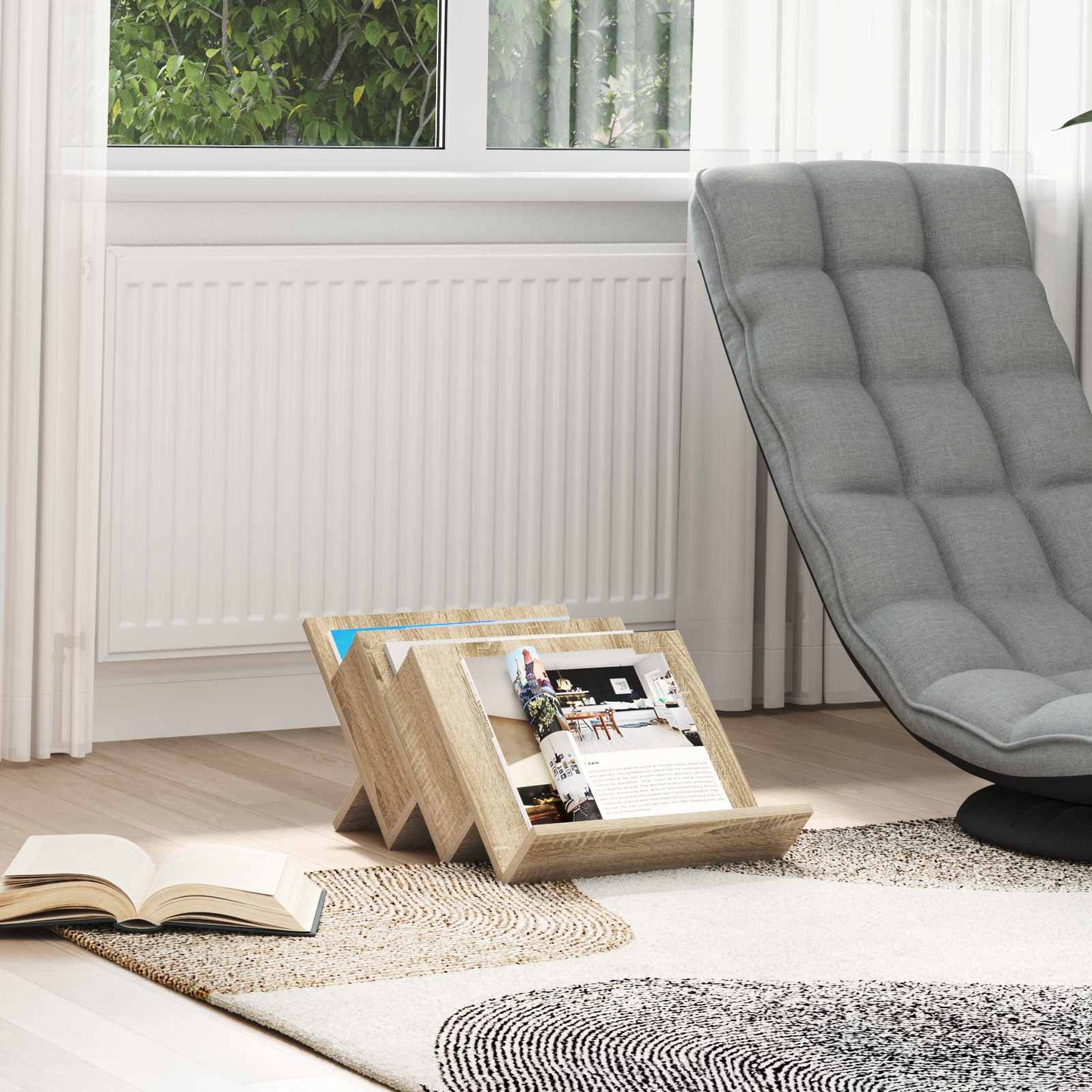Magazine Rack Sonoma Oak 53 x 40 x 28.5 cm Engineered Wood