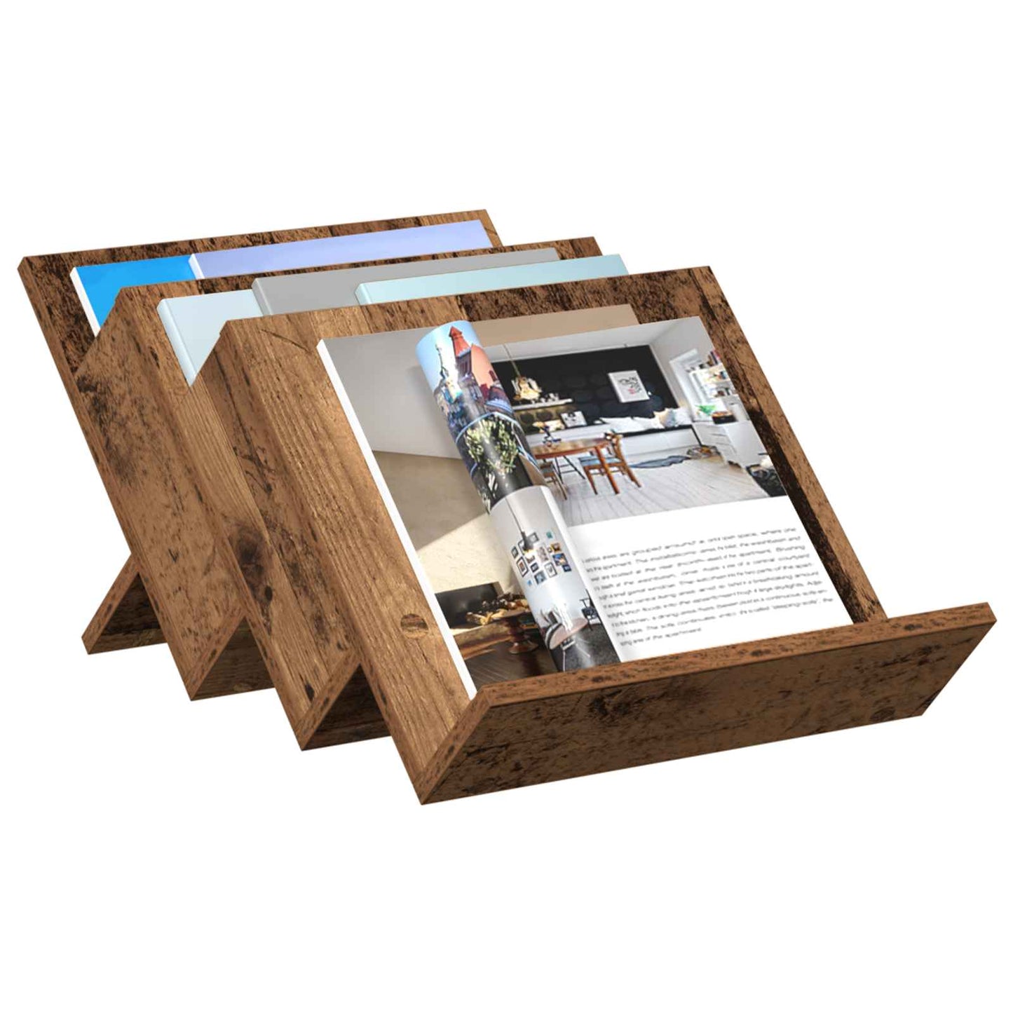 Magazine Rack Old Wood 53 x 40 x 28.5 cm Engineered Wood