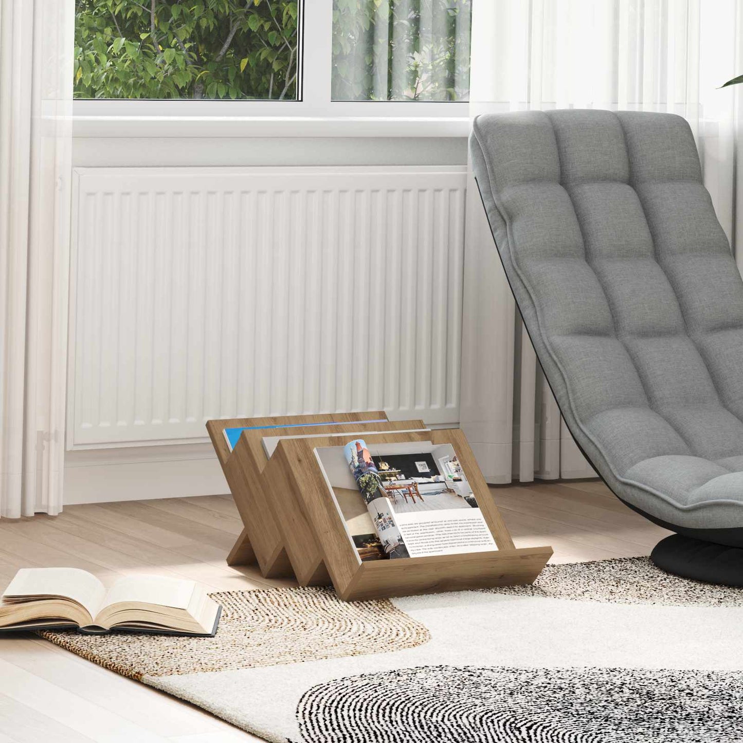 Magazine Rack Artisan Oak 53 x 40 x 28.5 cm Engineered Wood