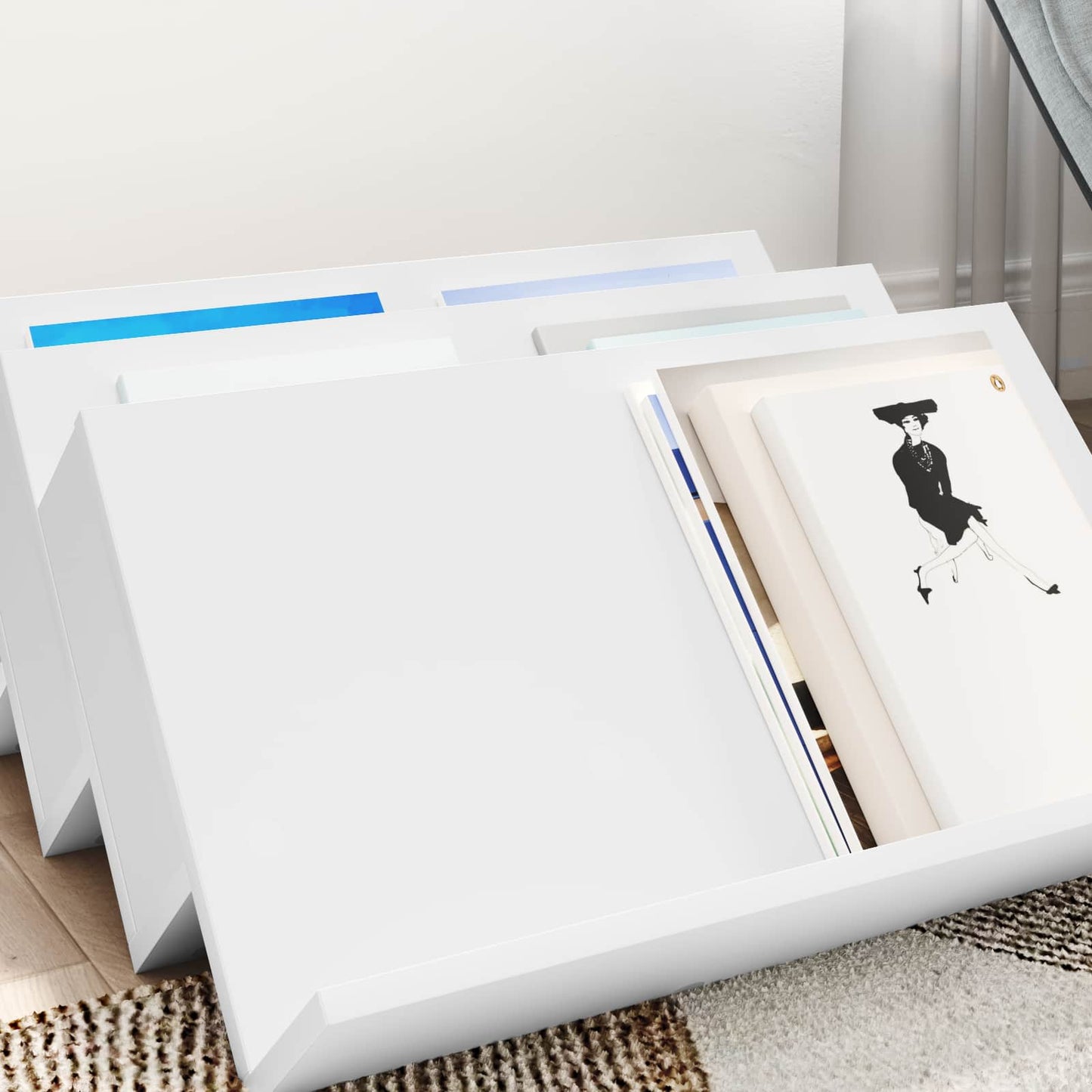 Magazine Rack White 65 x 53 x 28.5 cm Engineered Wood