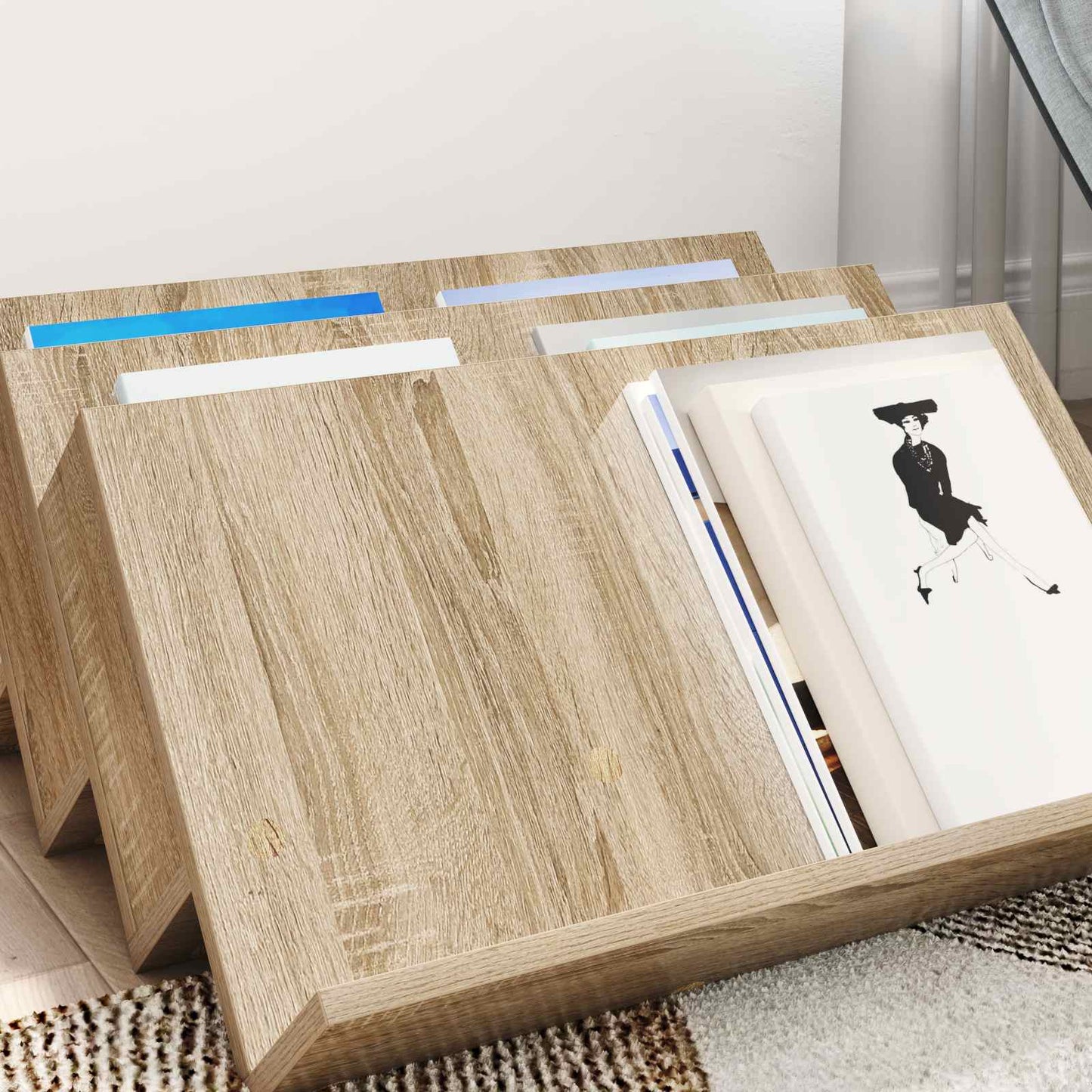 Magazine Rack Sonoma Oak 65 x 53 x 28.5 cm Engineered Wood