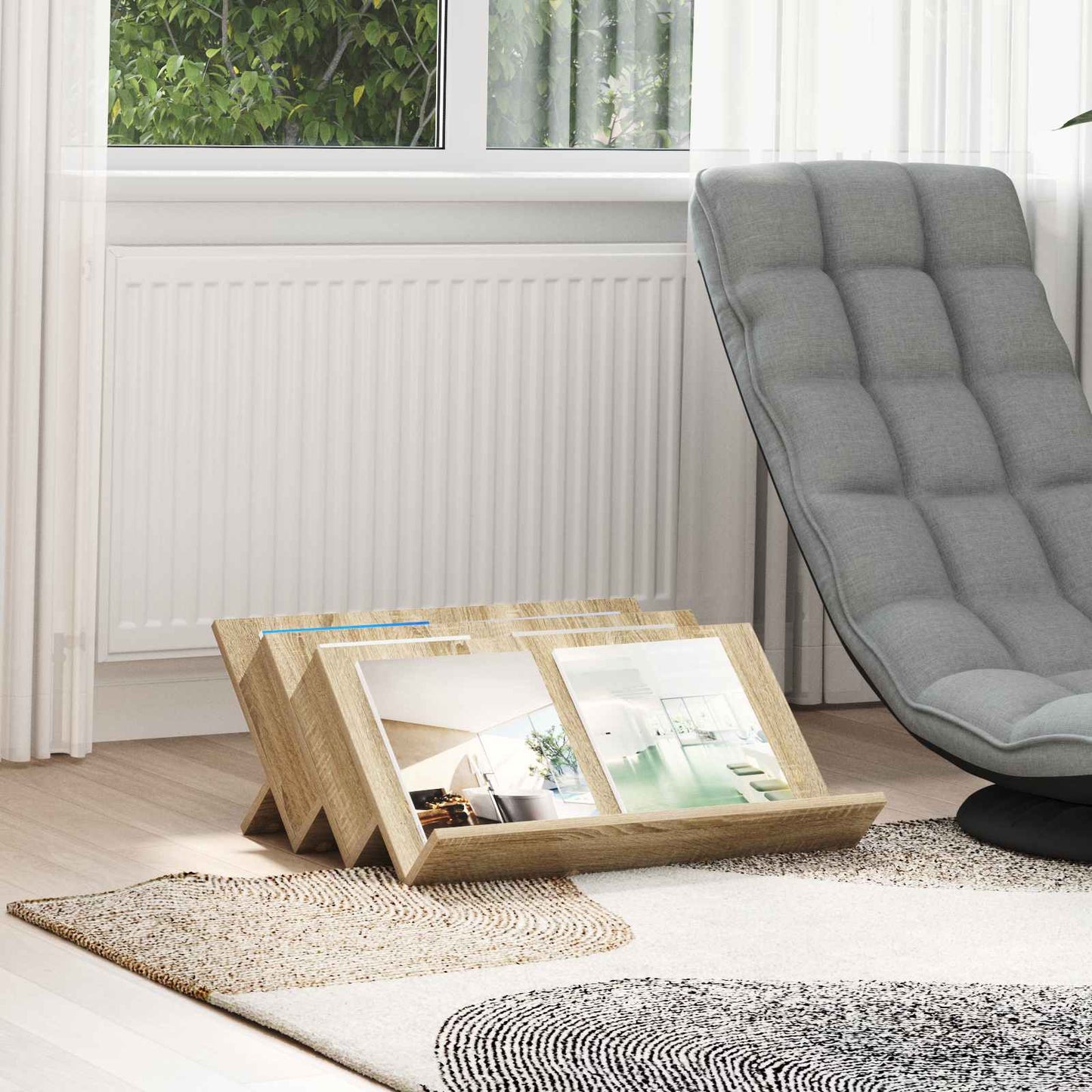 Magazine Rack Sonoma Oak 65 x 53 x 28.5 cm Engineered Wood