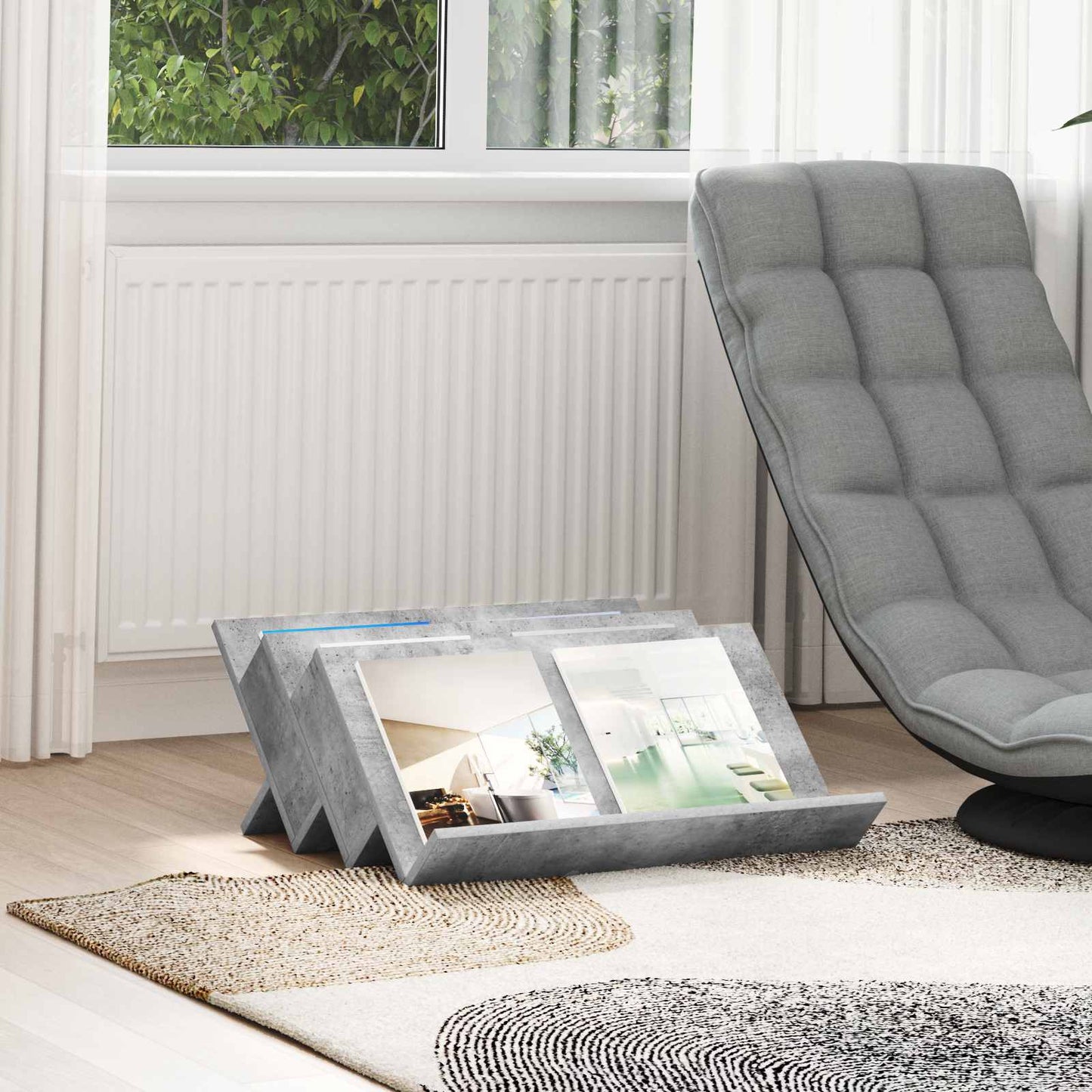 Magazine Rack Concerte Grey 65 x 53 x 28.5 cm Engineered Wood