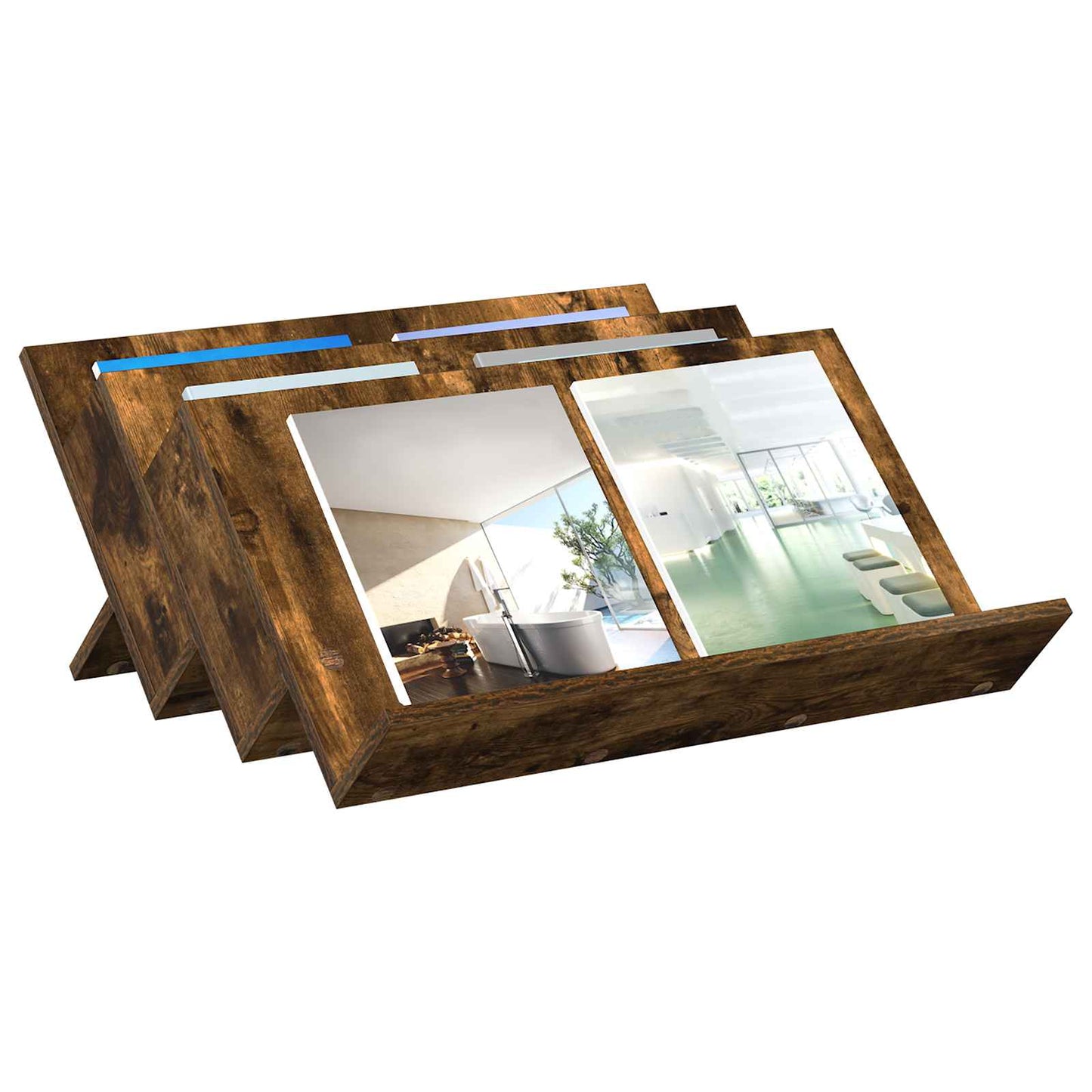 Magazine Rack Smoked Oak 65 x 53 x 28.5 cm Engineered Wood