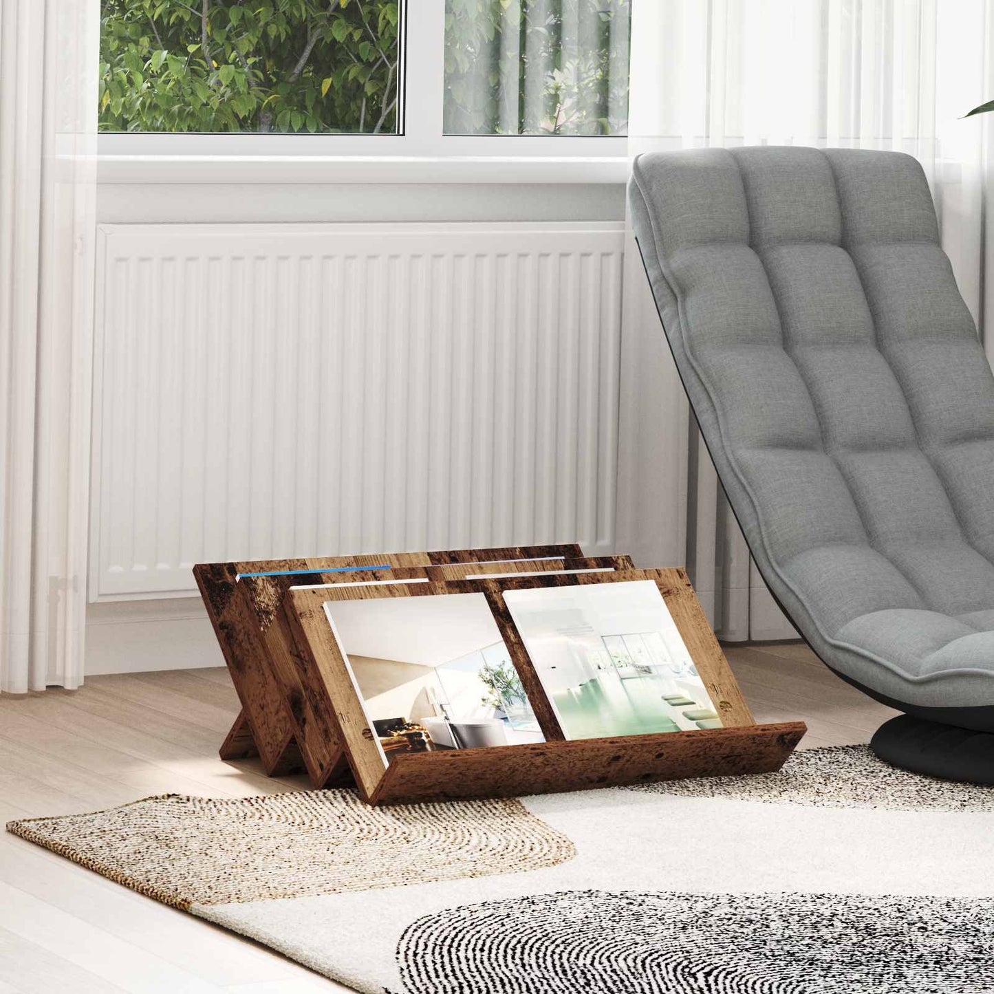 Magazine Rack Old Wood 65 x 53 x 28.5 cm Engineered Wood