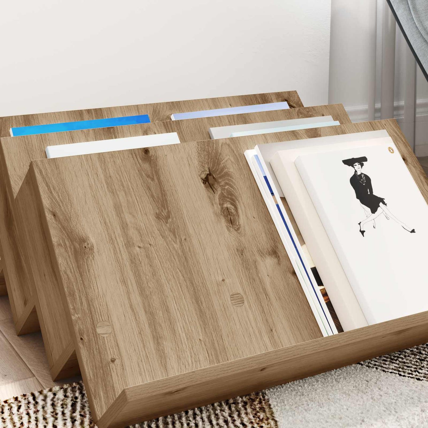 Magazine Rack Artisan Oak 65 x 53 x 28.5 cm Engineered Wood