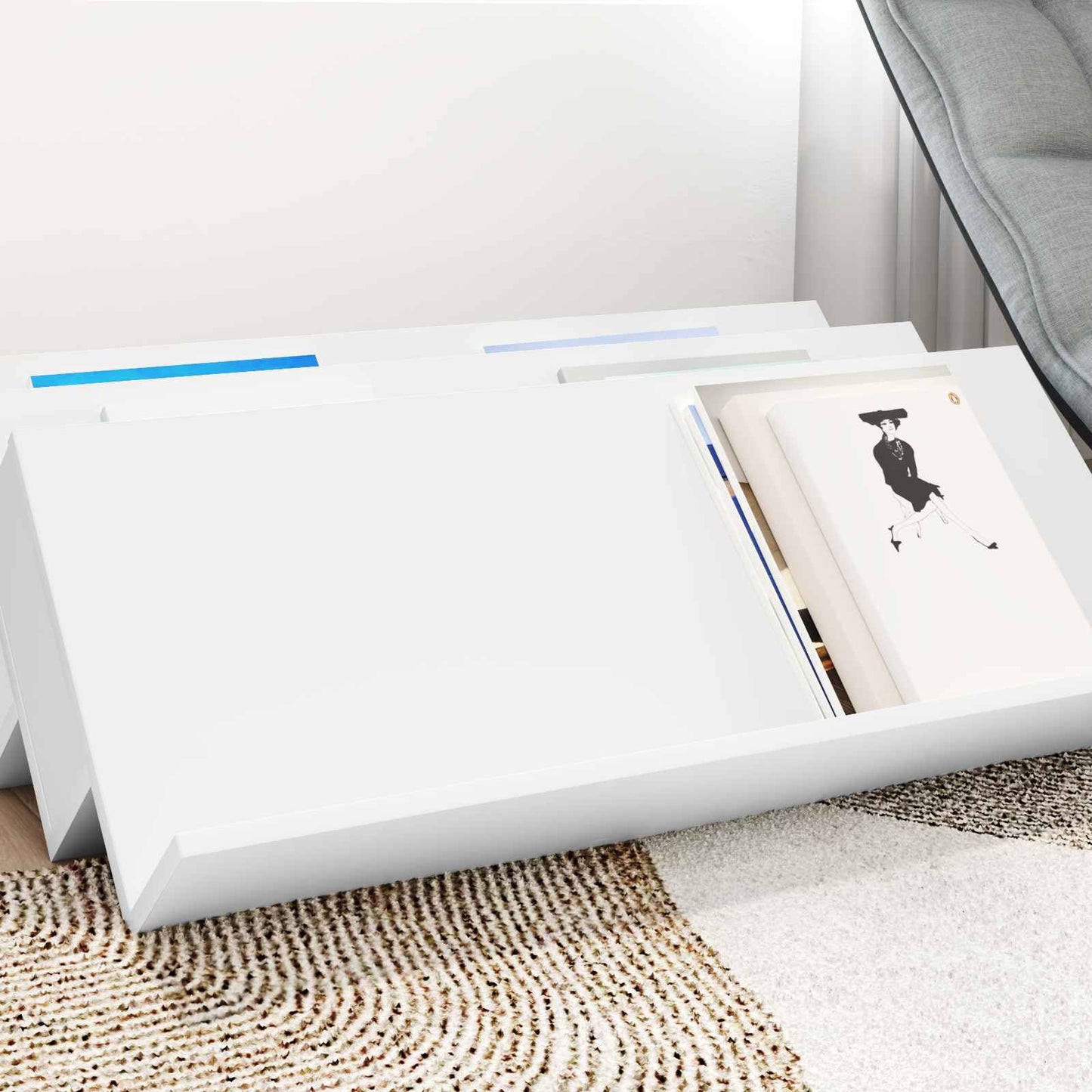 Magazine Rack White 90 x 53 x 28.5 cm Engineered Wood