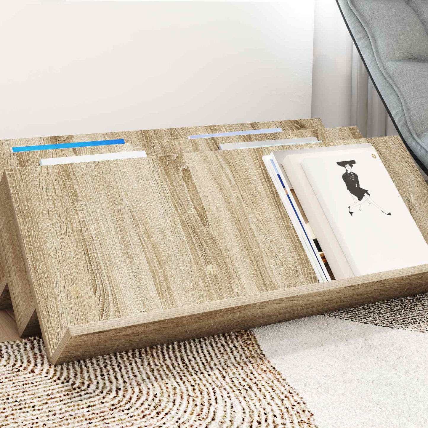 Magazine Rack Sonoma Oak 90 x 53 x 28.5 cm Engineered Wood
