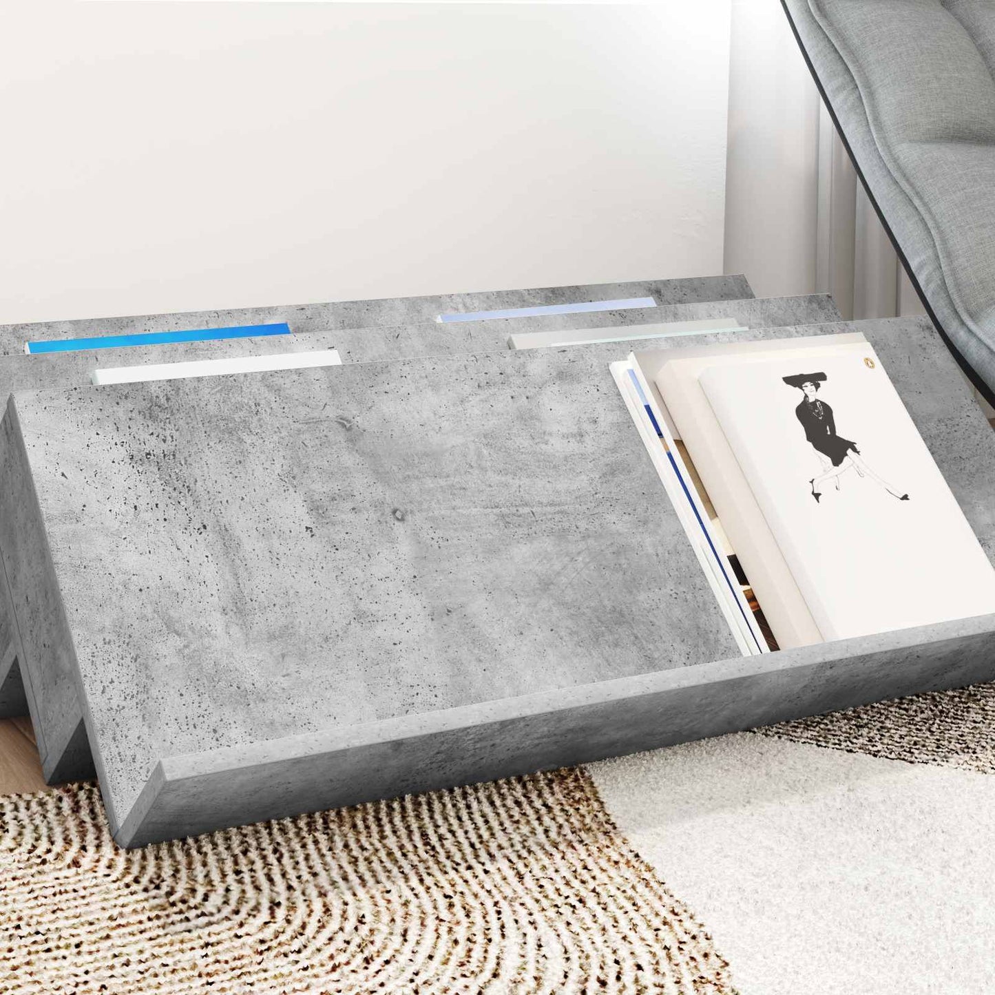 Magazine Rack Concerte Grey 90 x 53 x 28.5 cm Engineered Wood
