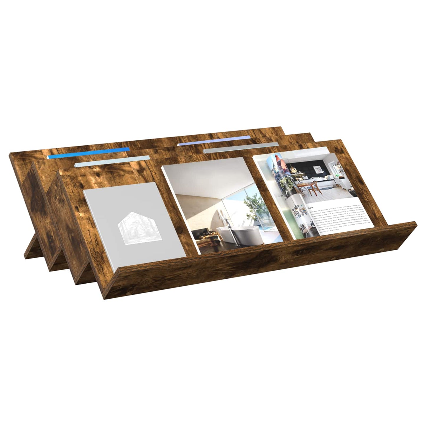 Magazine Rack Smoked Oak 90 x 53 x 28.5 cm Engineered Wood