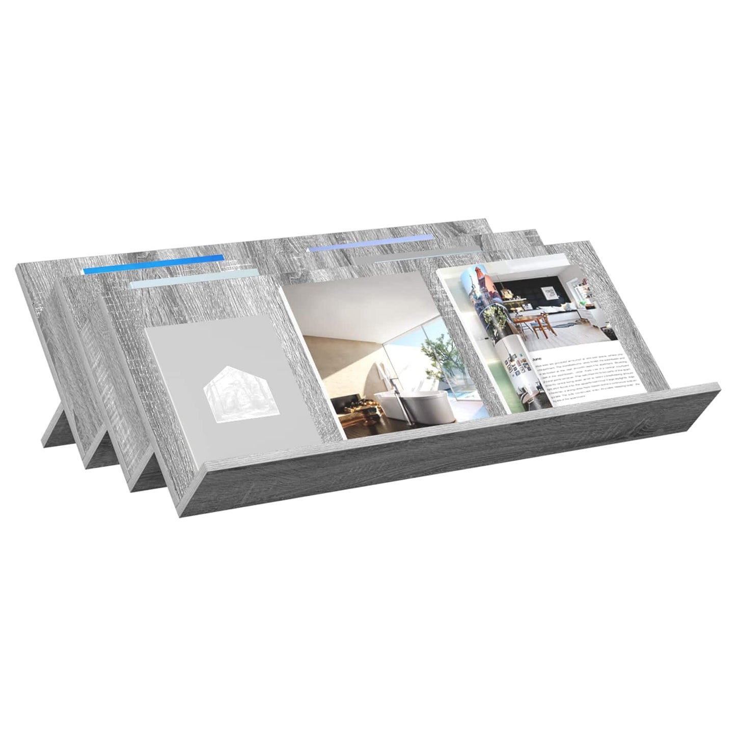 Magazine Rack Grey Sonoma 90 x 53 x 28.5 cm Engineered Wood