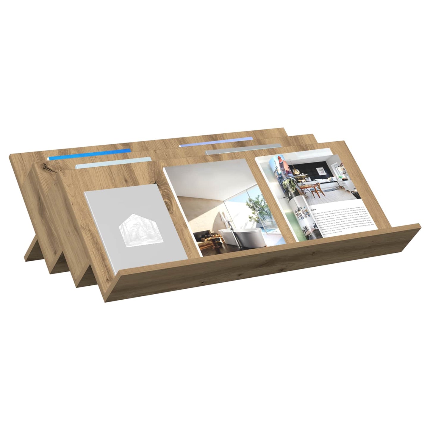 Magazine Rack Artisan Oak 90 x 53 x 28.5 cm Engineered Wood