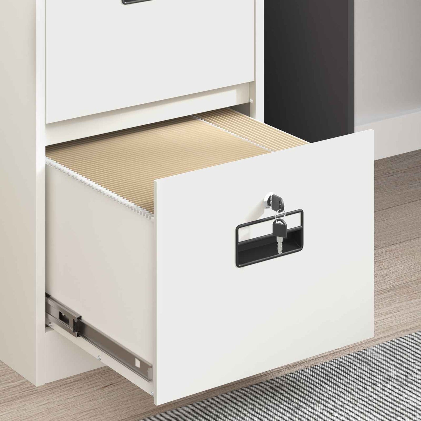 File Cabinet 2 pcs White 44 x 50 x 139 cm Cold-Rolled Steel