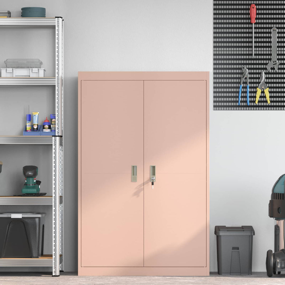 Storage Cabinet Pink 90 x 40 x 140 cm Steel