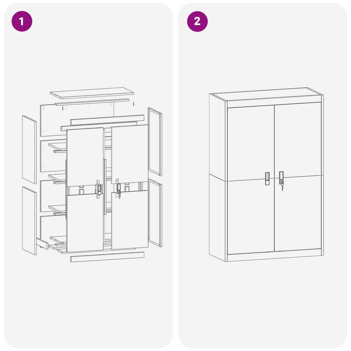Storage Cabinet Anthracite 90 x 40 x 140 cm Steel