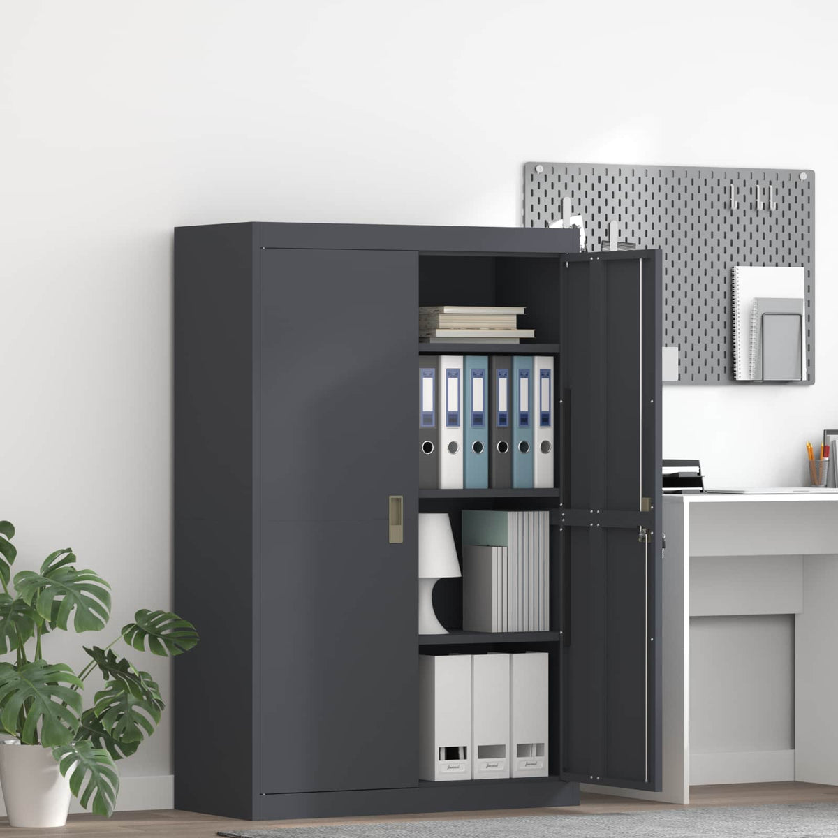 Storage Cabinet Anthracite 90 x 40 x 140 cm Steel