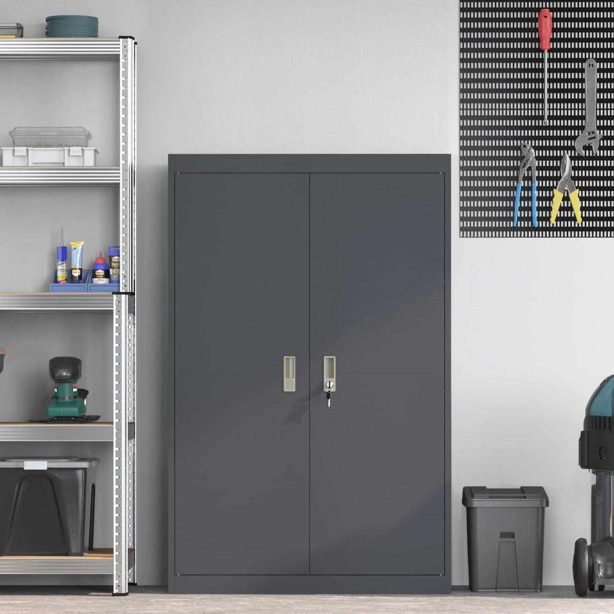 Storage Cabinet Anthracite 90 x 40 x 140 cm Steel