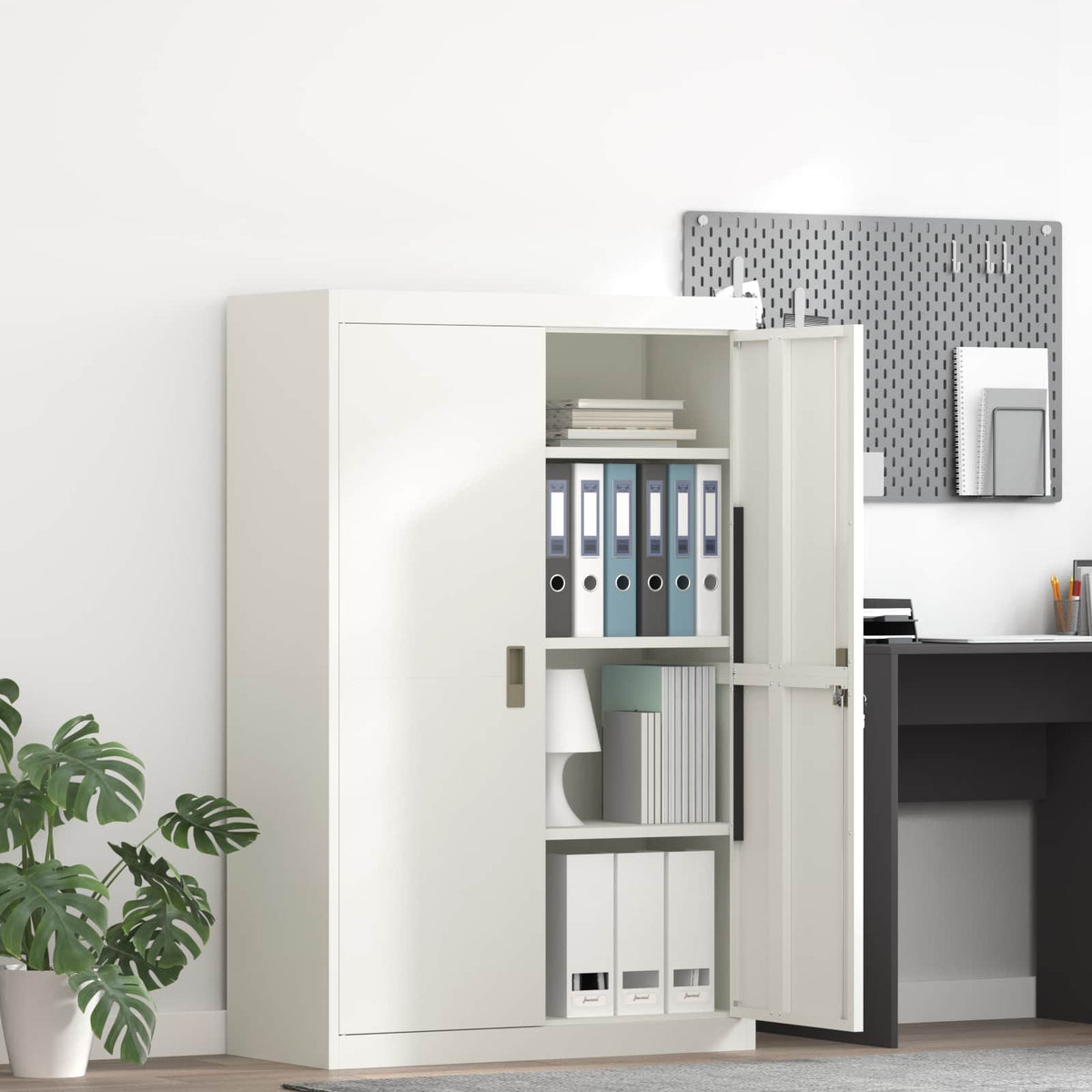 Storage Cabinet White 90 x 40 x 140 cm Steel