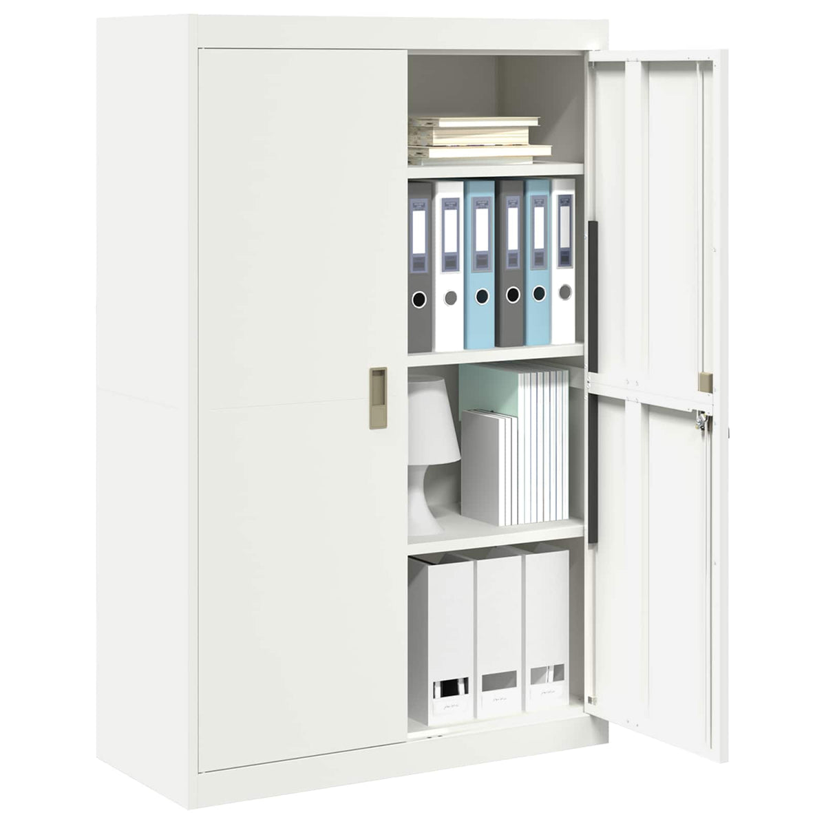 Storage Cabinet White 90 x 40 x 140 cm Steel