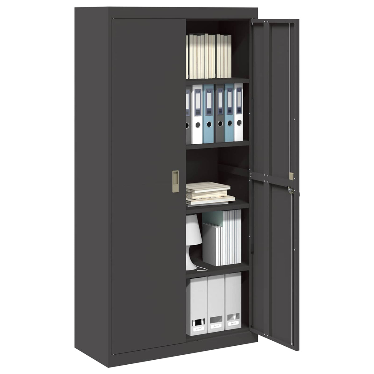 Storage Cabinet Black 90 x 40 x 180 cm Steel