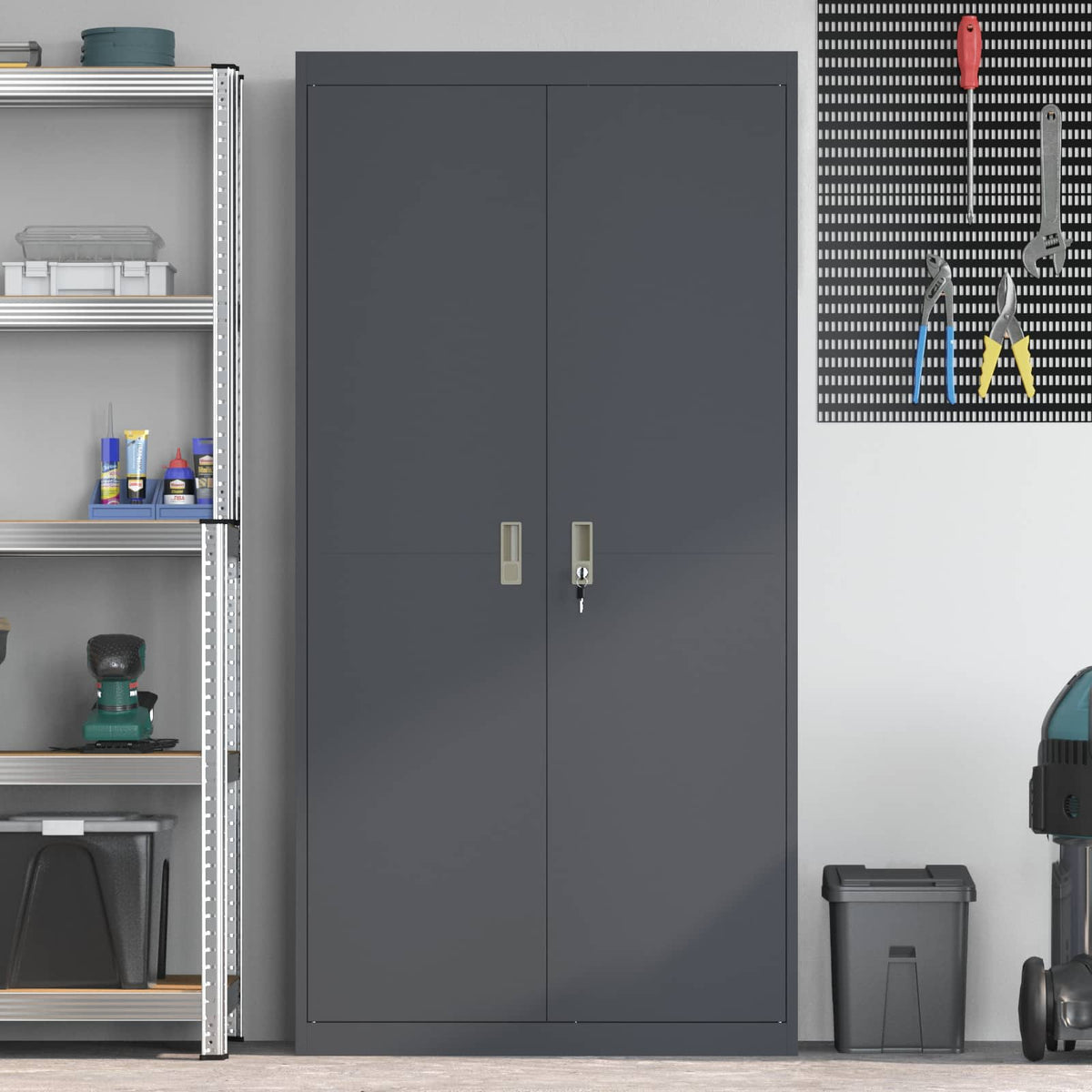 Storage Cabinet Anthracite 90 x 40 x 180 cm Steel