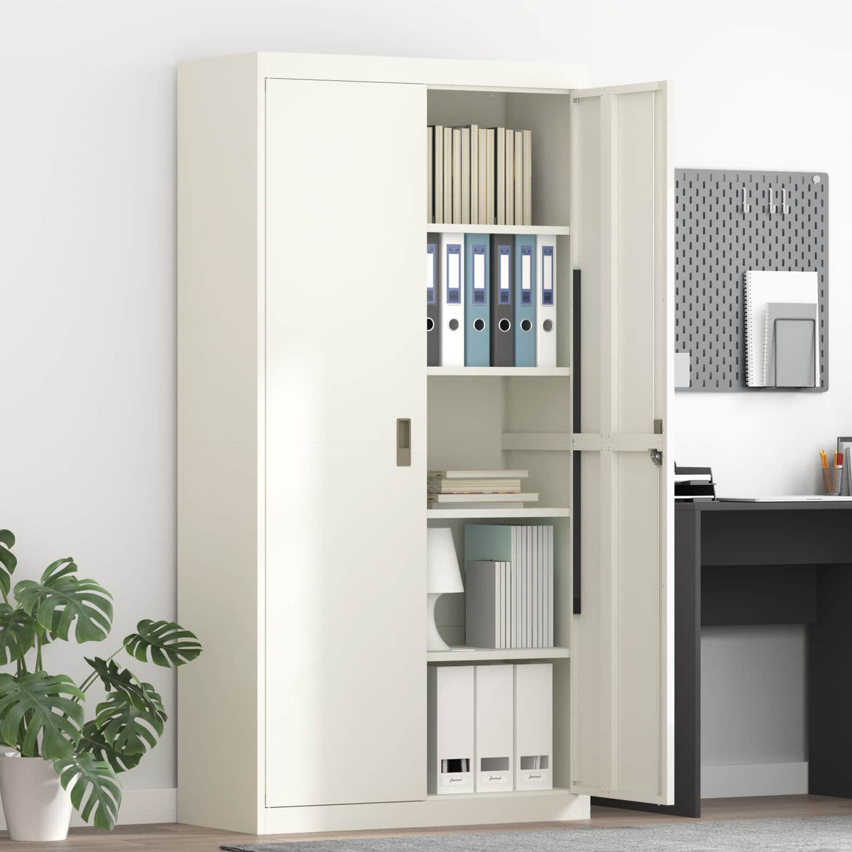 Storage Cabinet White 90 x 40 x 180 cm Steel