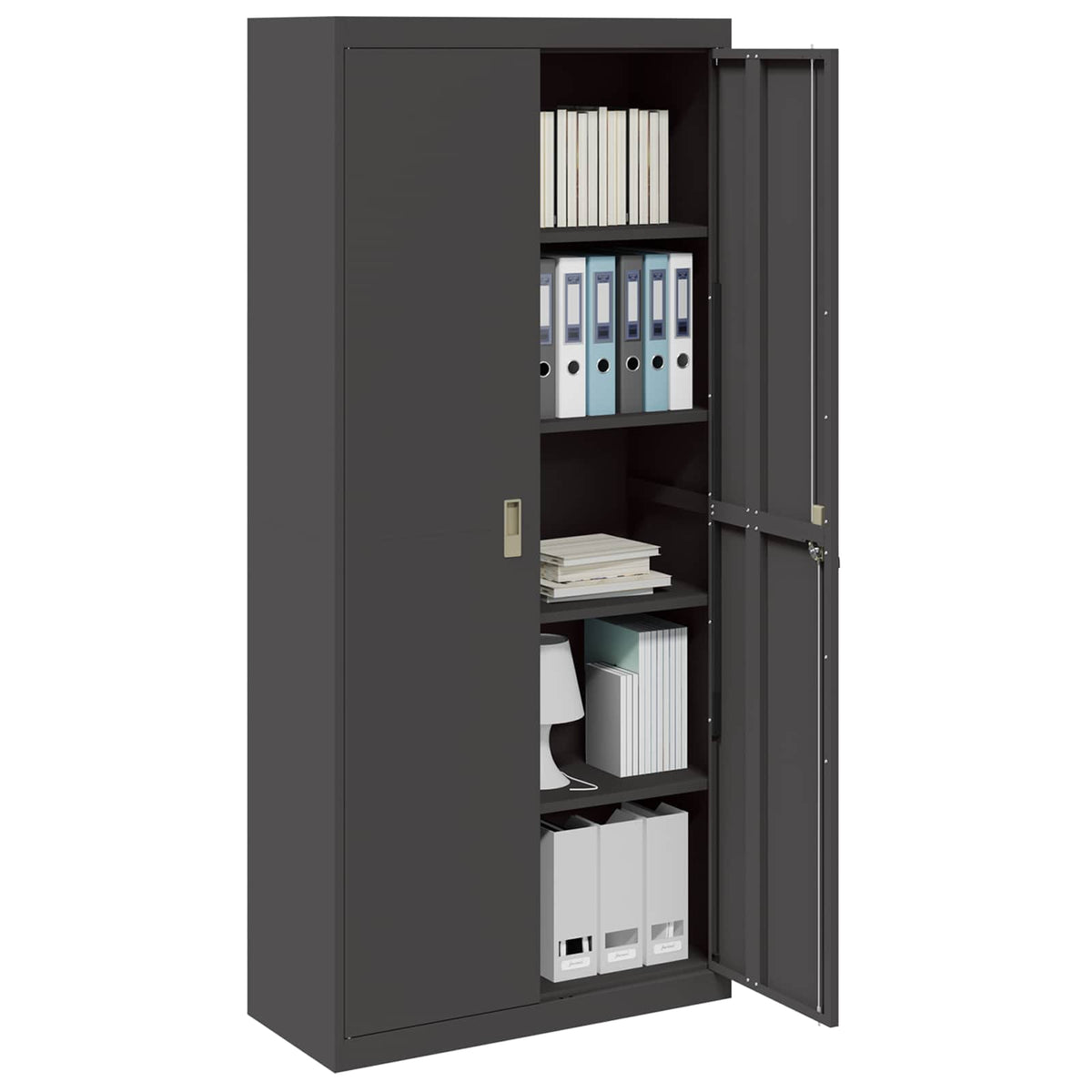 Storage Cabinet Black 90 x 40 x 200 cm Steel