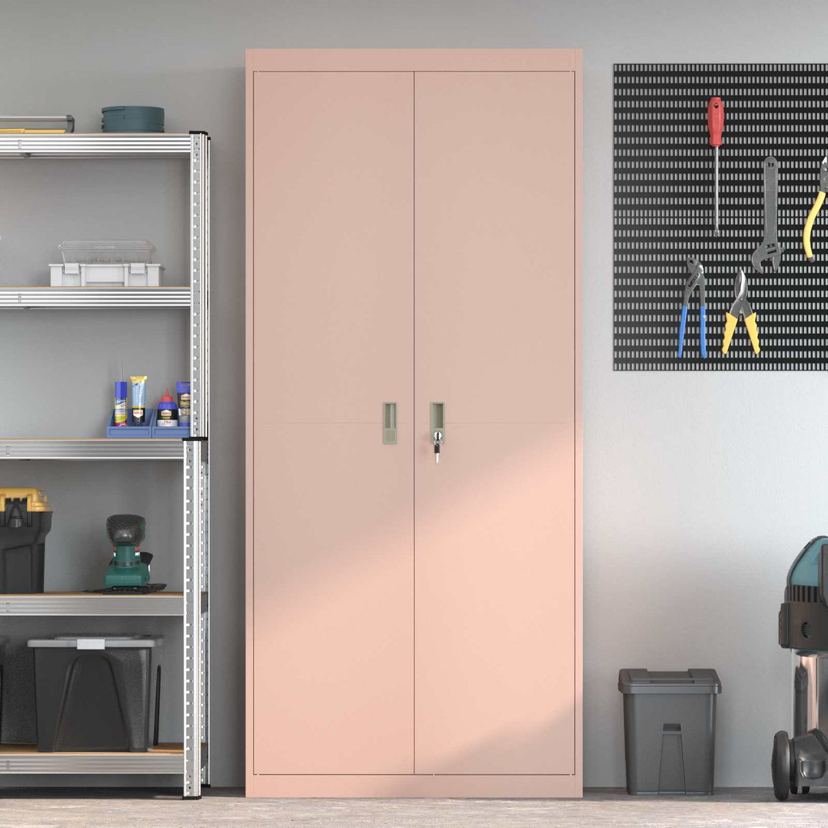 Storage Cabinet Pink 90 x 40 x 200 cm Steel