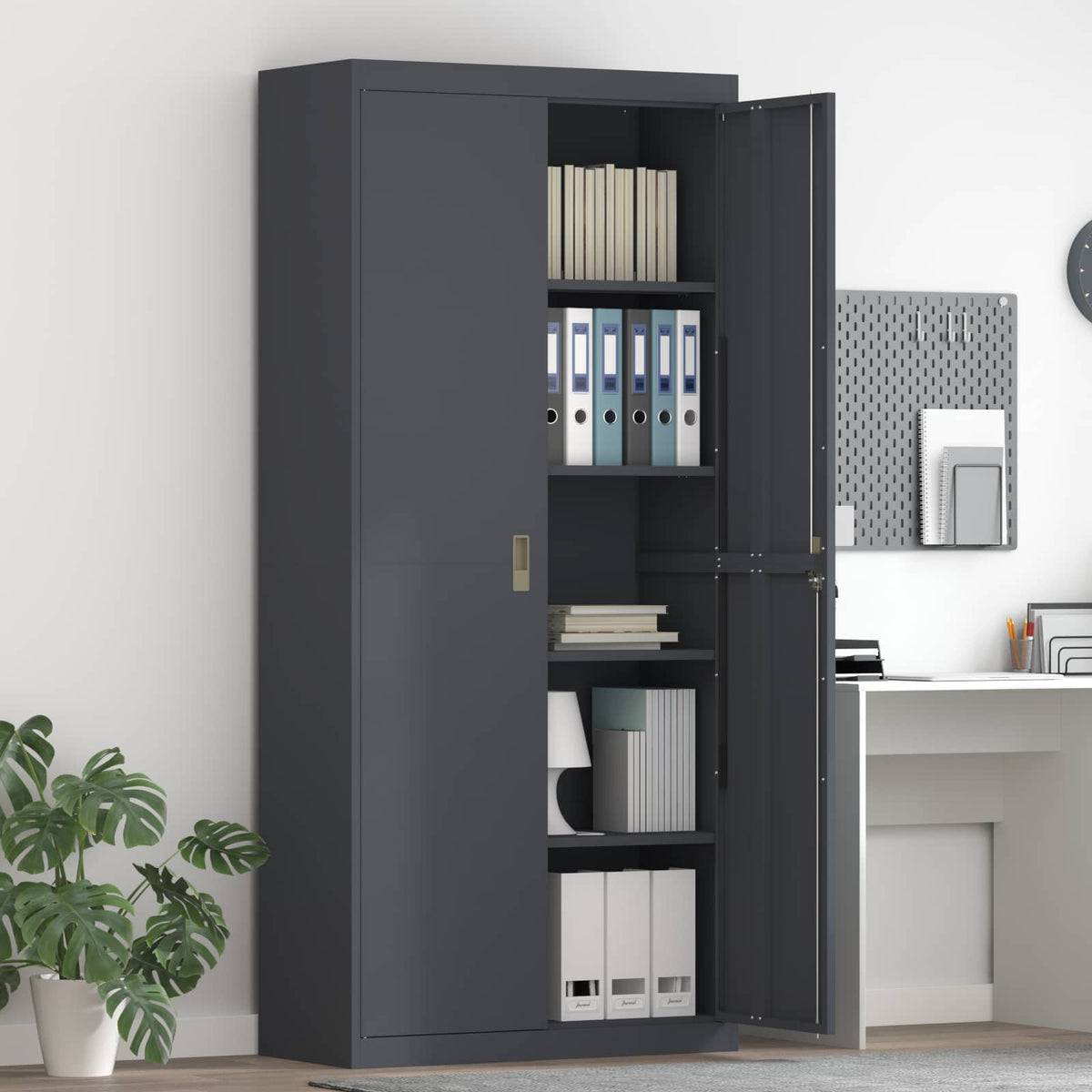 Storage Cabinet Anthracite 90 x 40 x 200 cm Steel