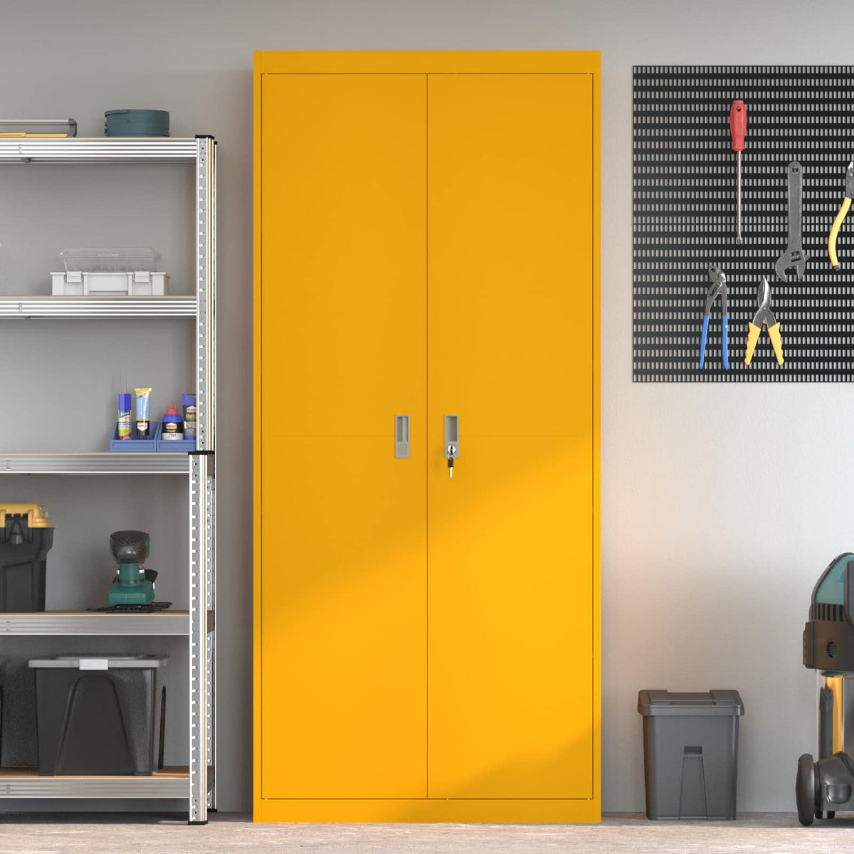 Storage Cabinet Mustard Yellow 90 x 40 x 200 cm Steel