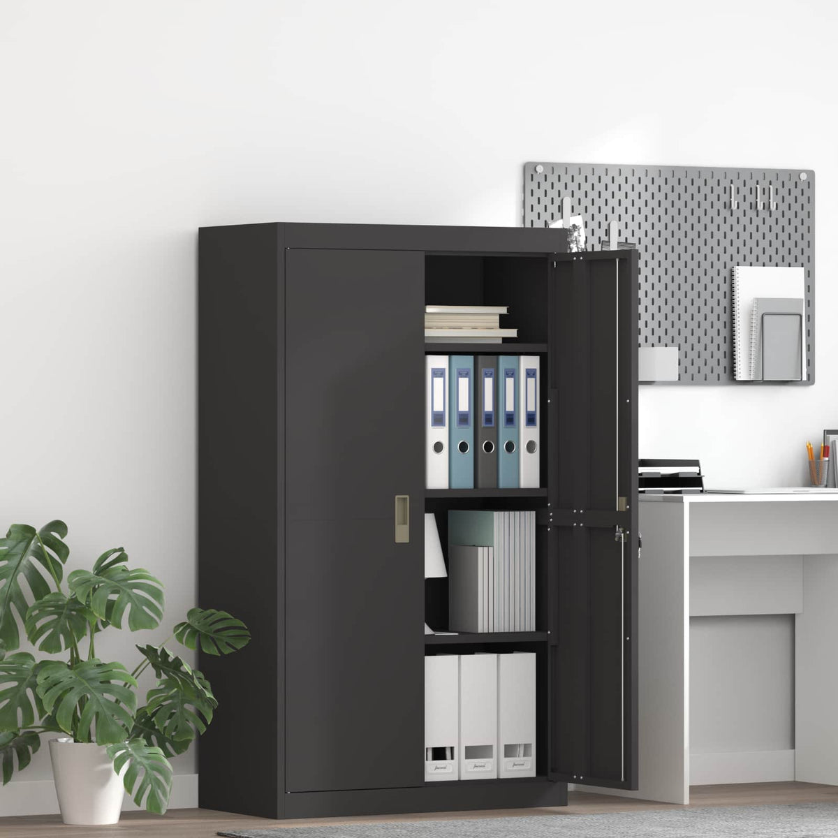 Storage Cabinet Black 80 x 40 x140 cm Steel