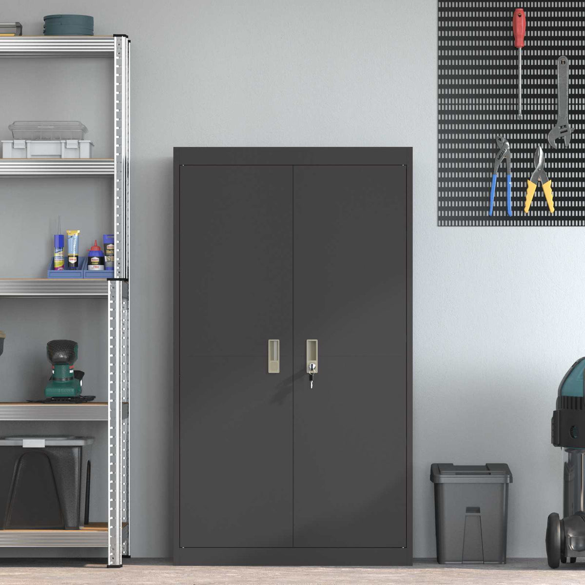 Storage Cabinet Black 80 x 40 x140 cm Steel