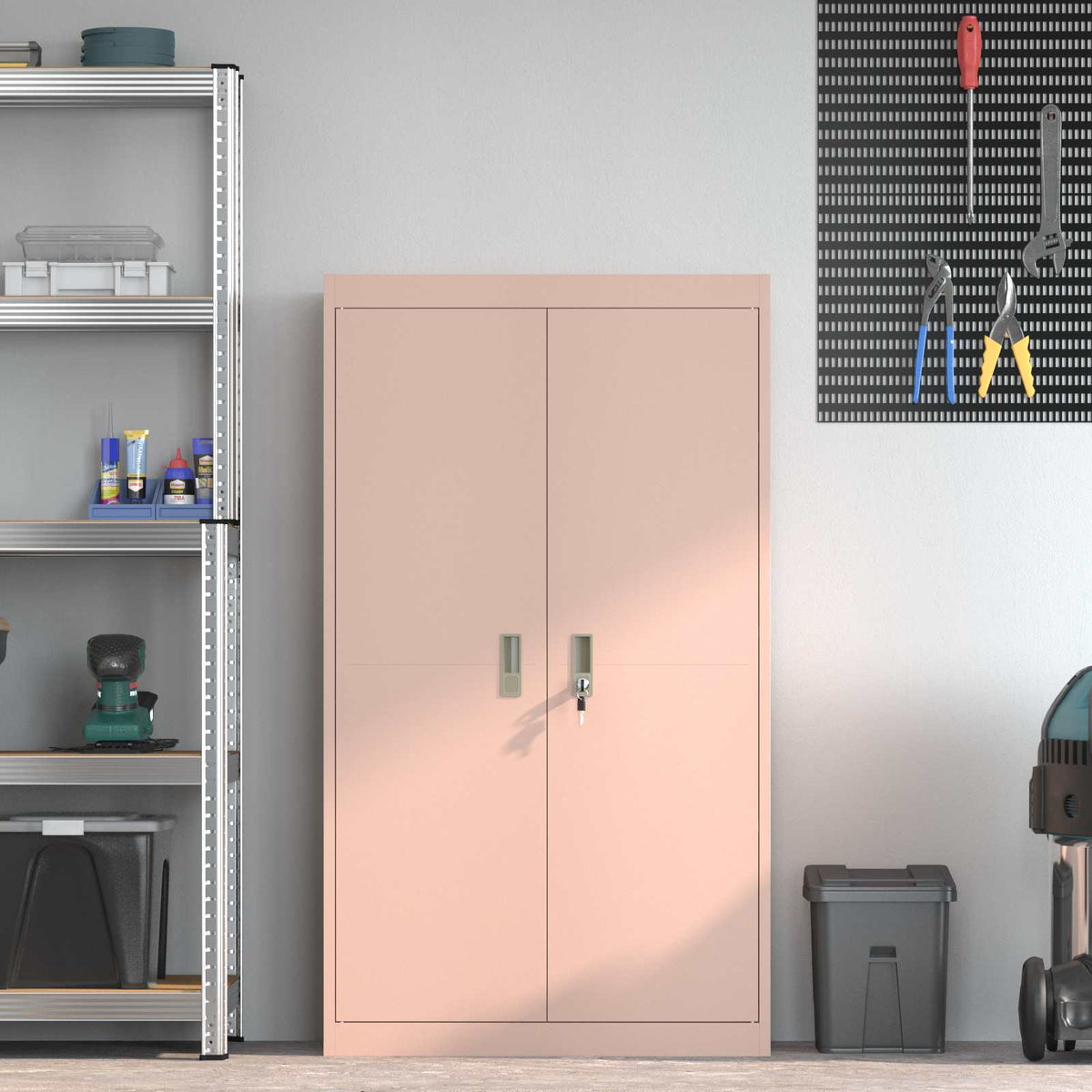 Storage Cabinet Pink 80 x 40 x140 cm Steel