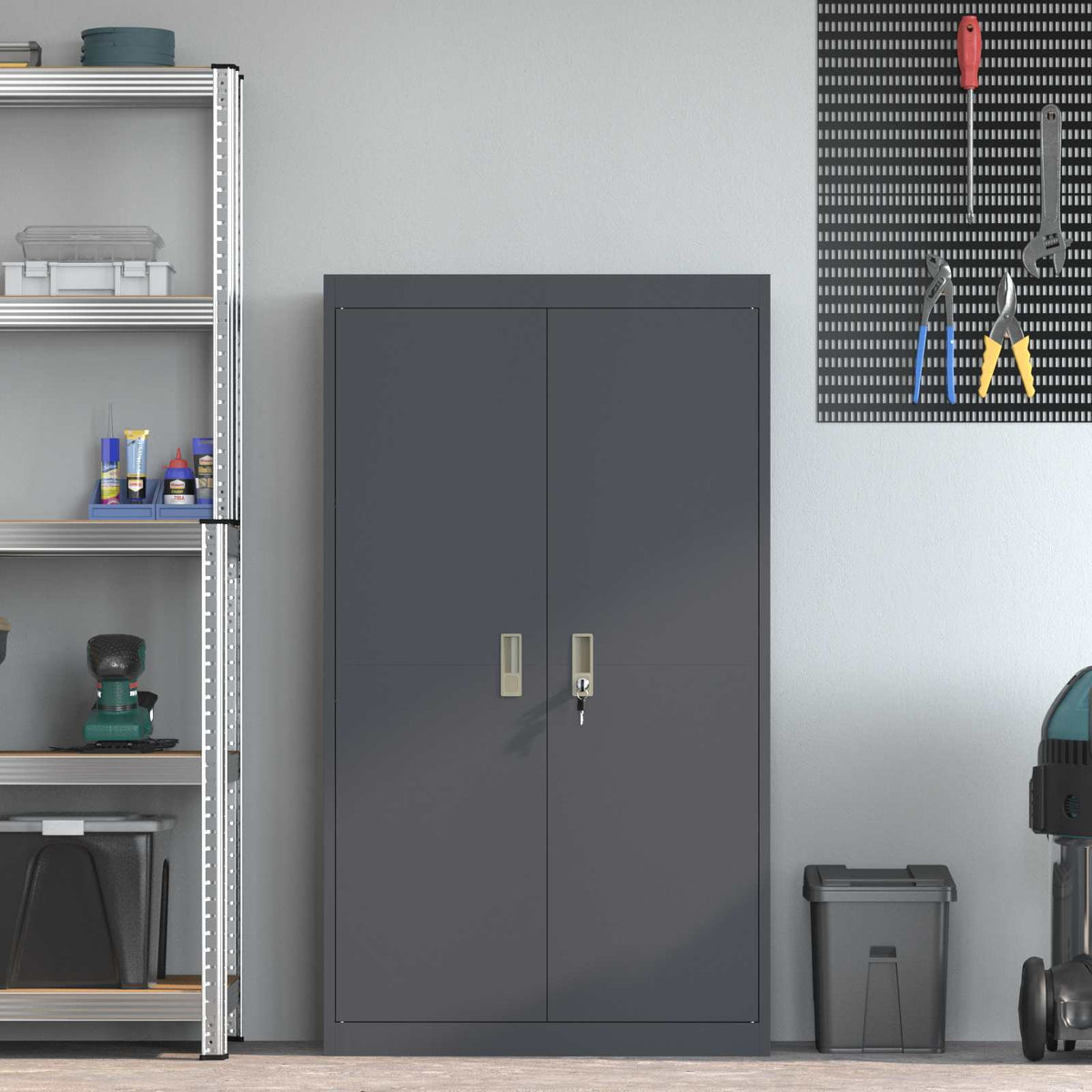 Storage Cabinet Anthracite 80 x 40 x140 cm Steel