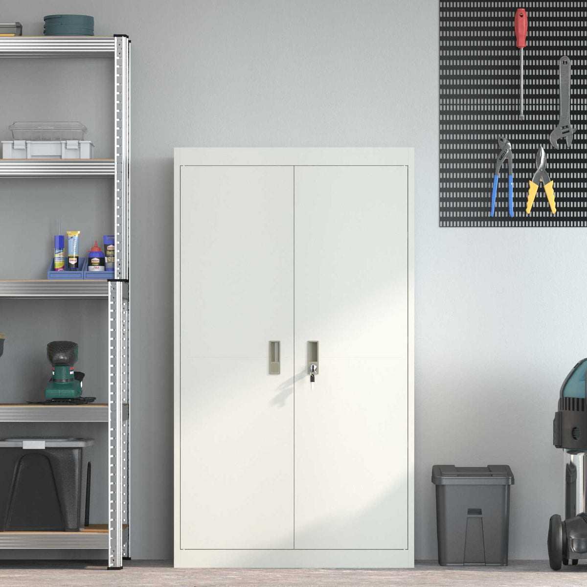 Storage Cabinet White 80 x 40 x140 cm Steel